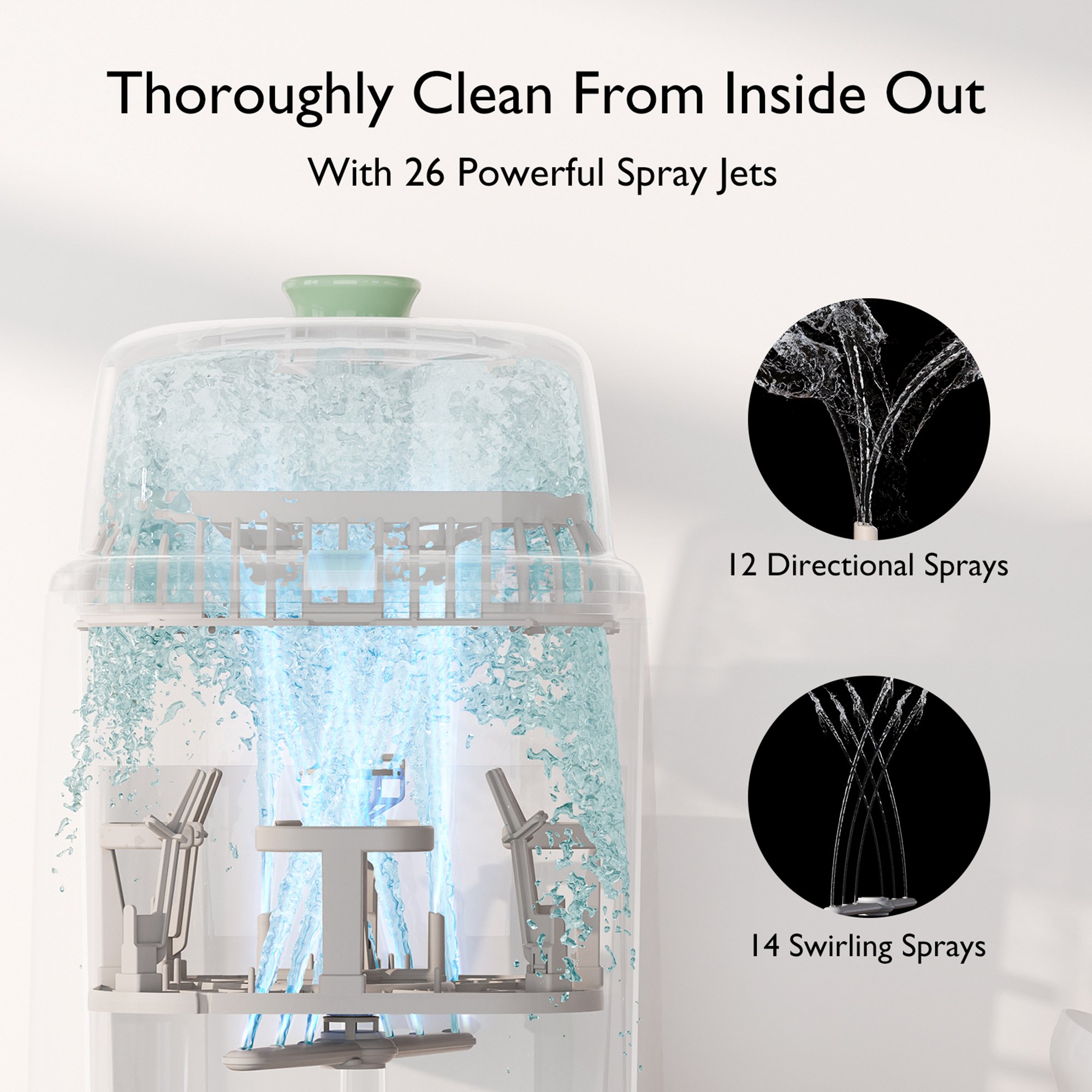Momcozy CleanPal Pro Baby Bottle Washer and Sterilizer BS003-GW10NB by Root Technology