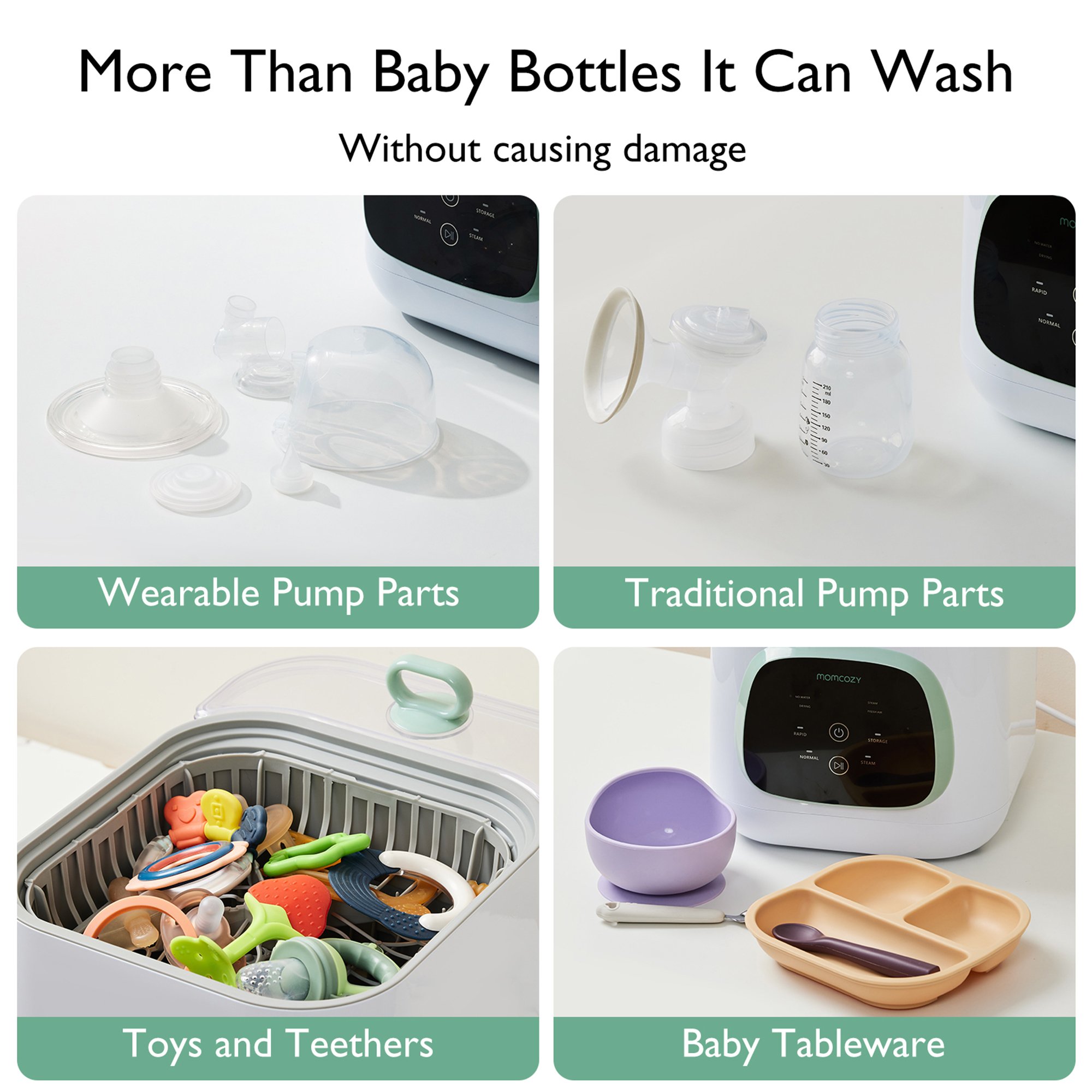 Momcozy CleanPal Pro Baby Bottle Washer and Sterilizer BS003-GW10NB by Root Technology