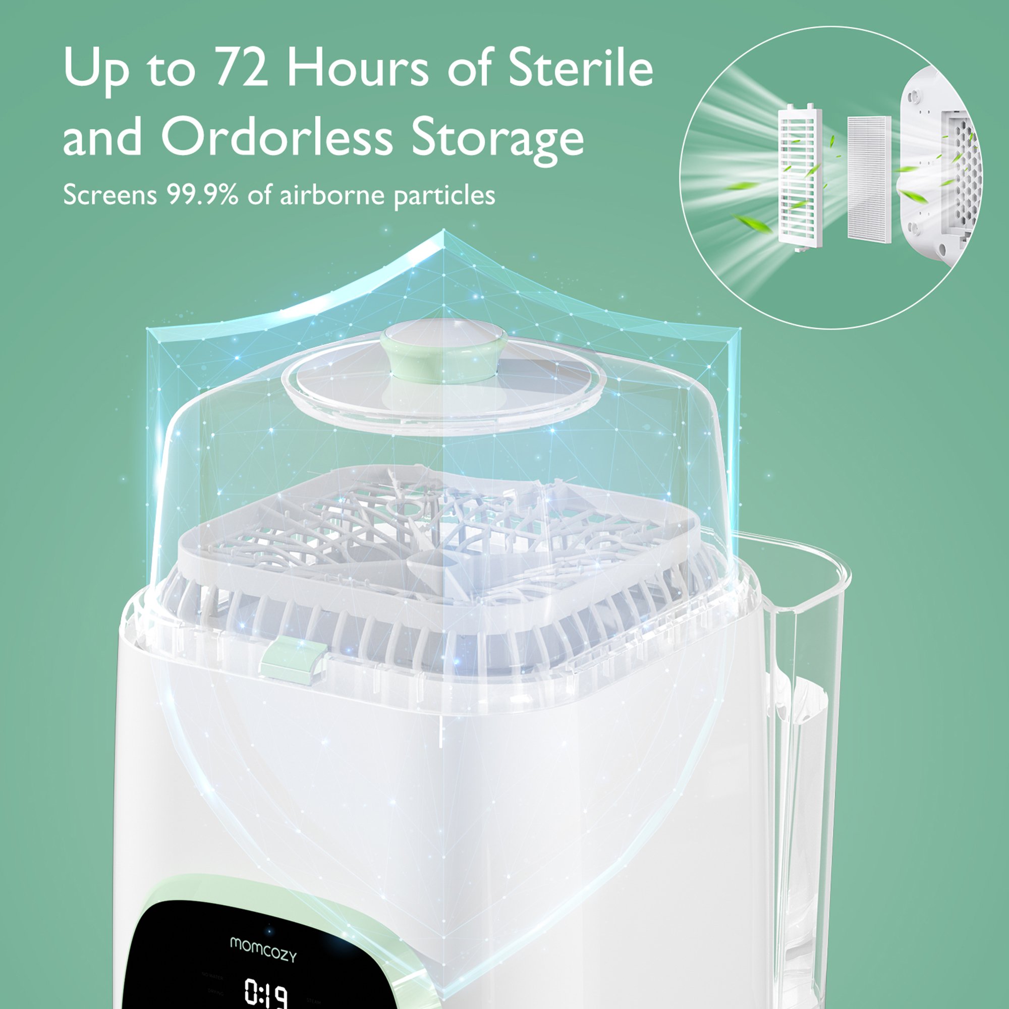 Momcozy CleanPal Pro Baby Bottle Washer and Sterilizer BS003-GW10NB by Root Technology