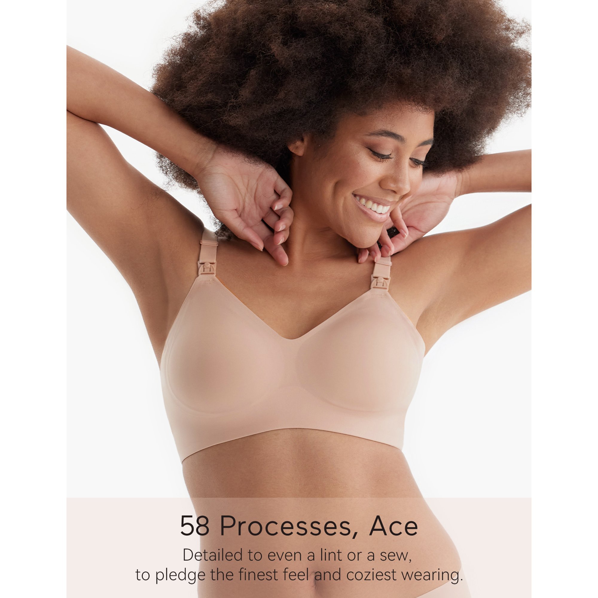 Root Technology Ltd FB021-SK100L-C - Momcozy Smooth Nursing Bra, Large, Beige - 1/Each