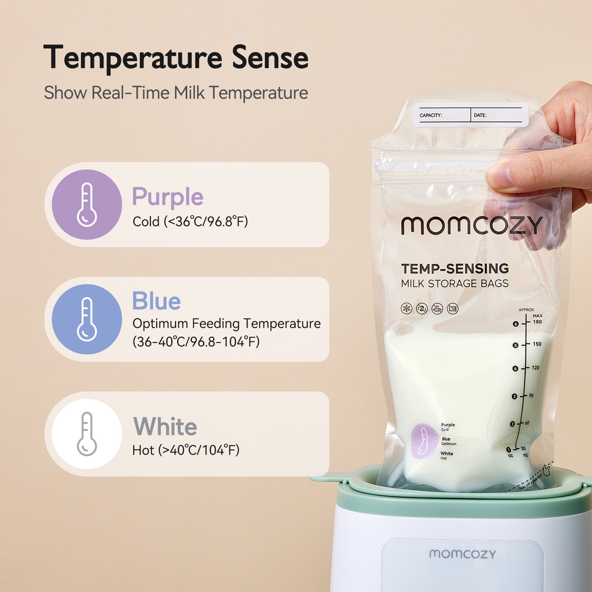 Root Technology Ltd MS015-PK83000N00101-A - Momcozy Breast Milk Storage Bag, 6-ounce capacity - 1/Pack