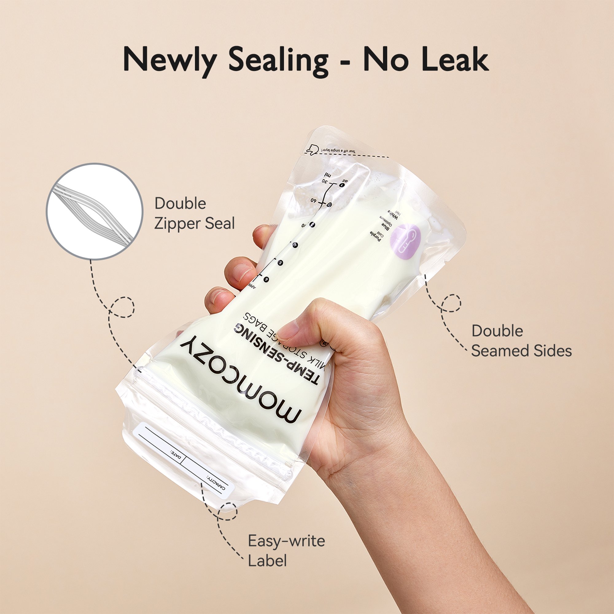 Root Technology Ltd MS015-PK83000N00101-A - Momcozy Breast Milk Storage Bag, 6-ounce capacity - 1/Pack