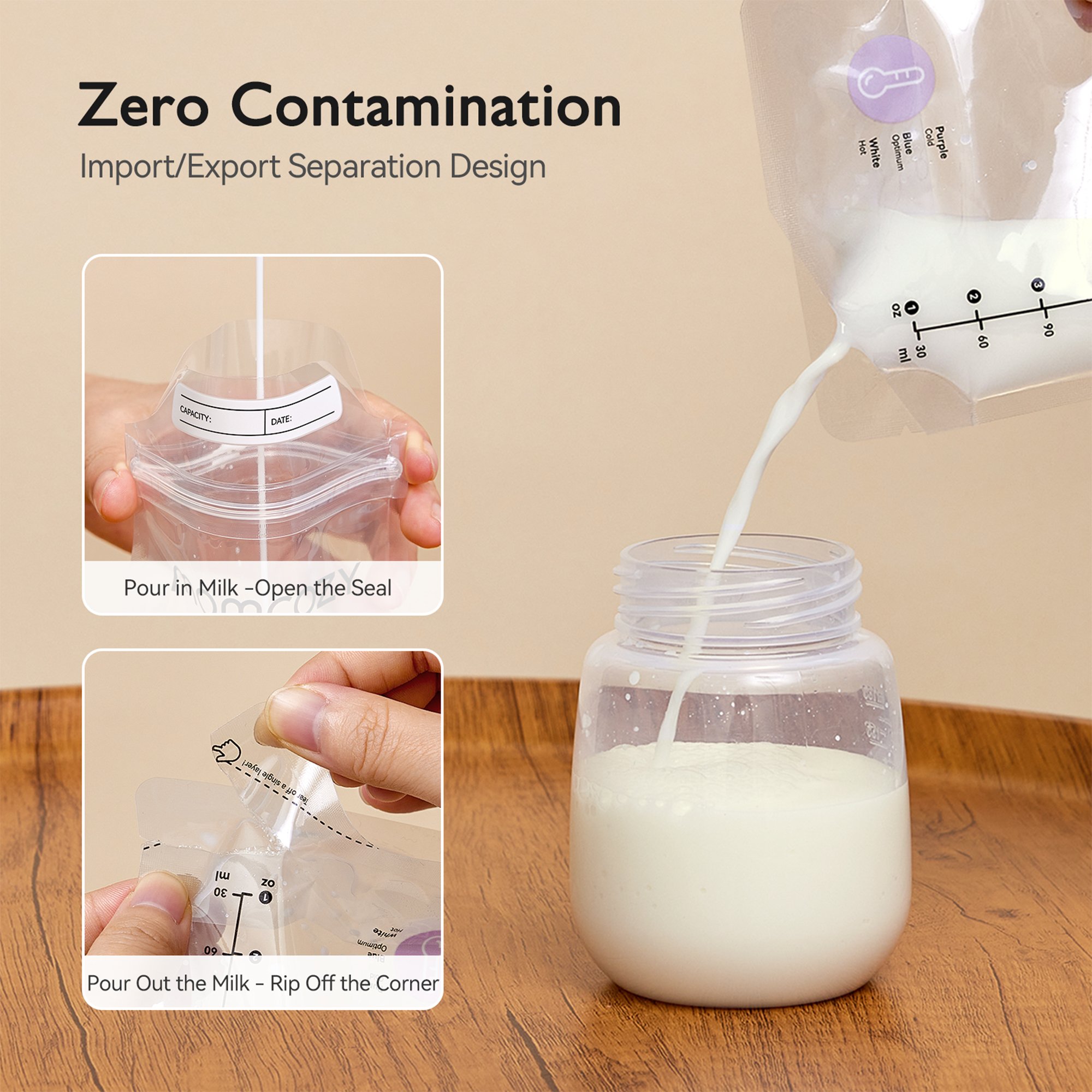 Root Technology Ltd MS015-PK83000N00101-A - Momcozy Breast Milk Storage Bag, 6-ounce capacity - 1/Pack