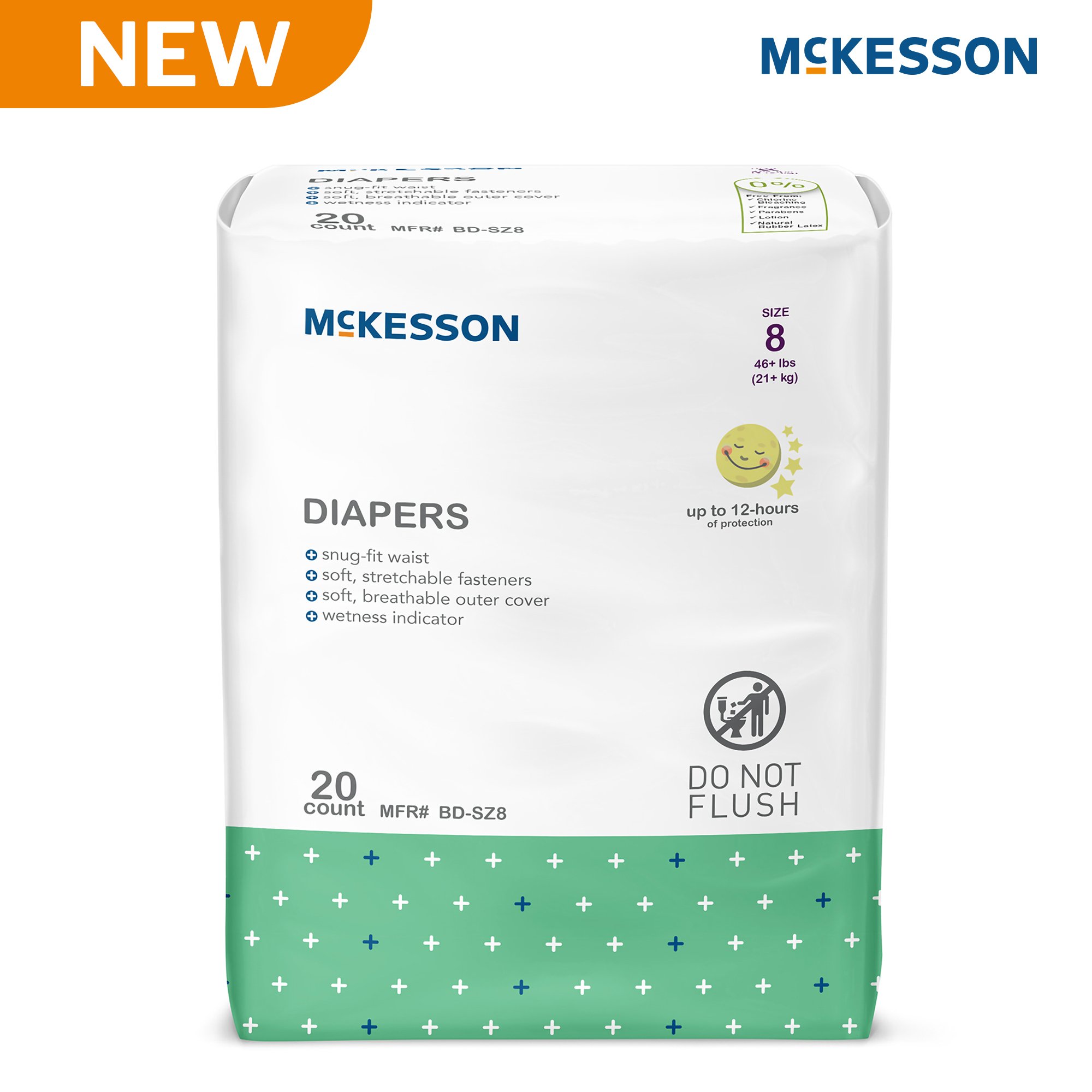 McKesson Brand BD-SZ8 - McKesson Youth Diaper / Incontinence Brief for Children weighing 46 lbs. or more - 20/Bag, 80/Case