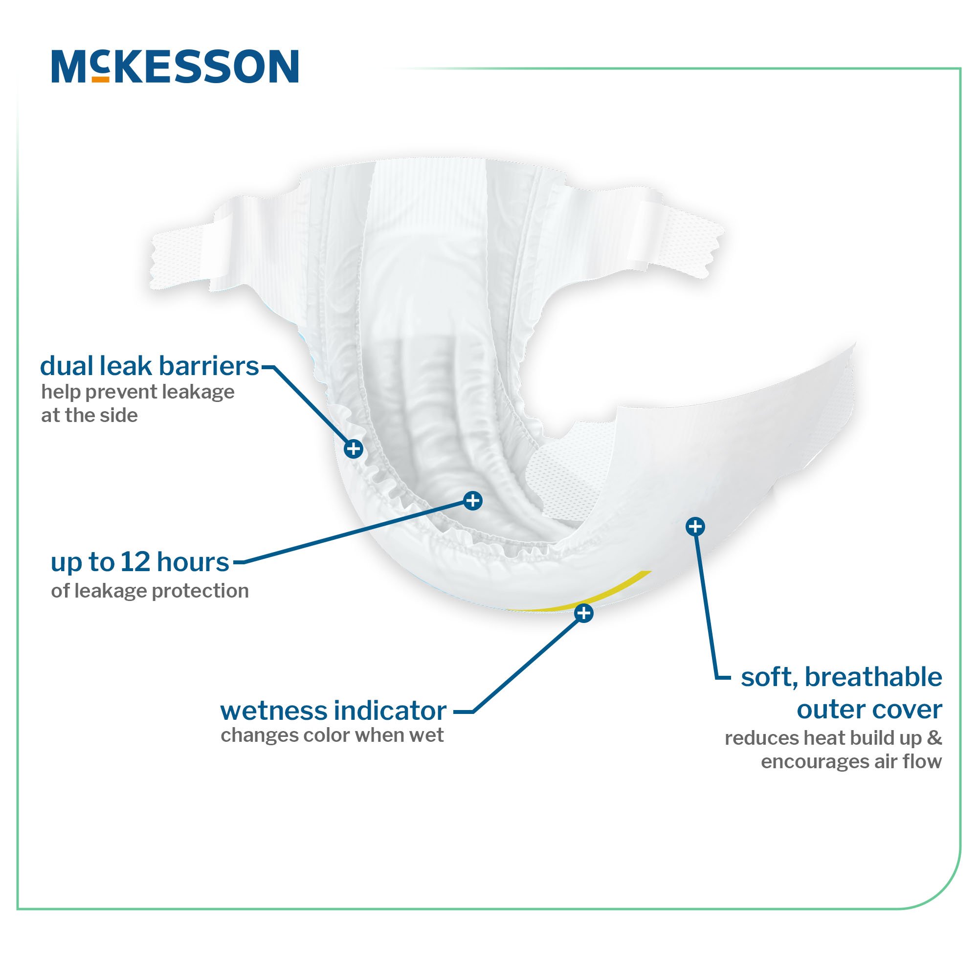 McKesson Brand BD-SZ8 - McKesson Youth Diaper / Incontinence Brief for Children weighing 46 lbs. or more - 20/Bag, 80/Case