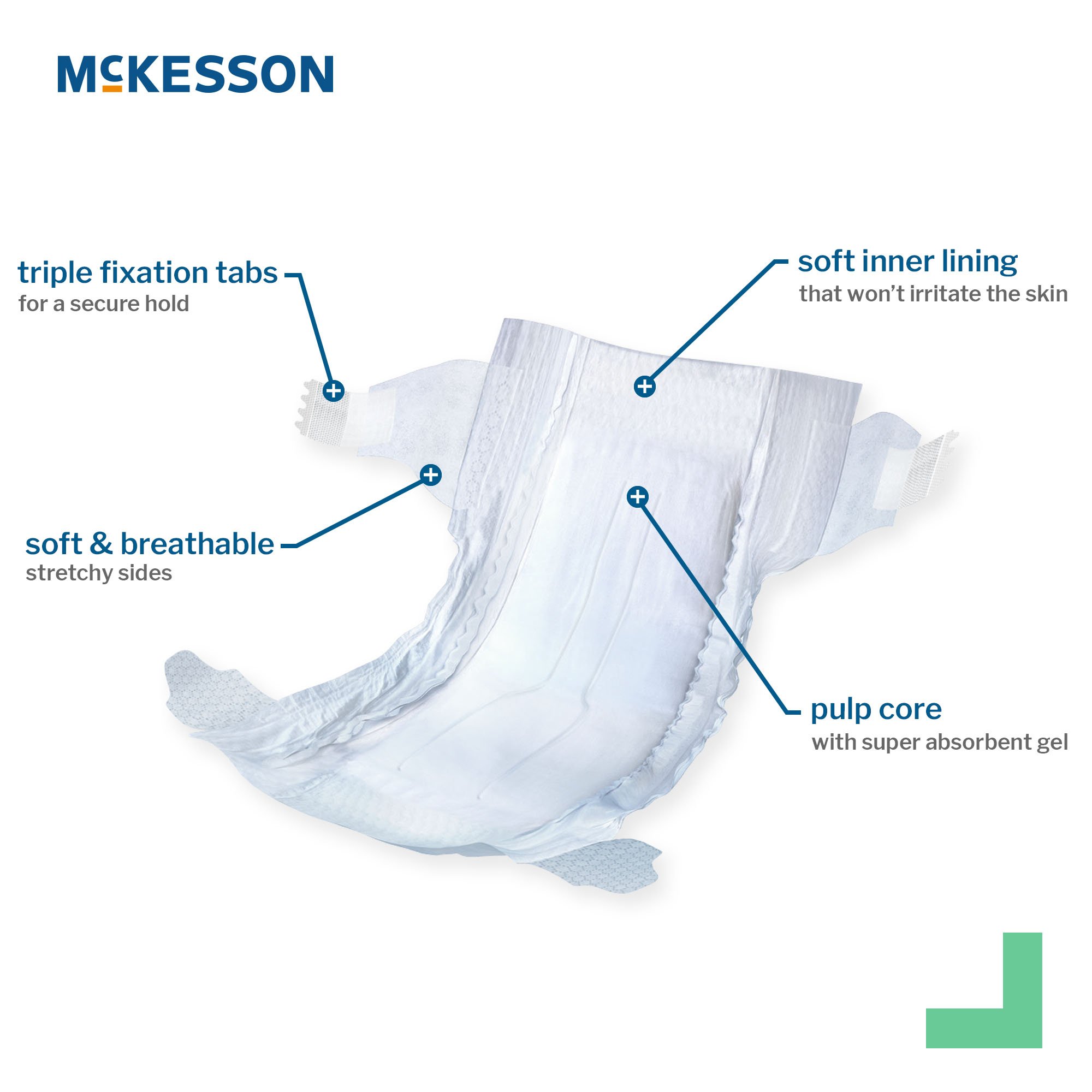 McKesson Brand BD-SZ8 - McKesson Youth Diaper / Incontinence Brief for Children weighing 46 lbs. or more - 20/Bag, 80/Case