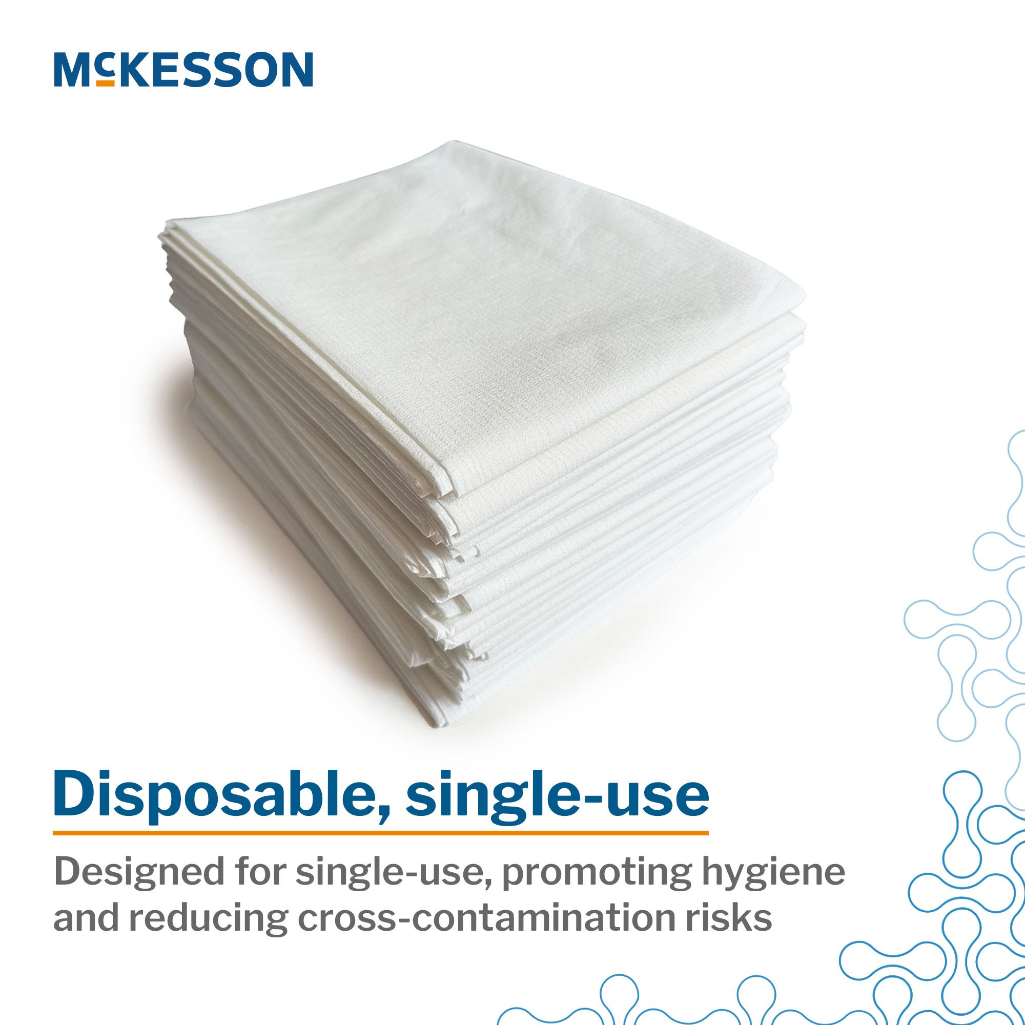 McKesson Brand 16-JCPM7 - McKesson Pillowcase, Disposable, Standard, White, Tissue/Poly, 30 x 21 Inch - 100/Case