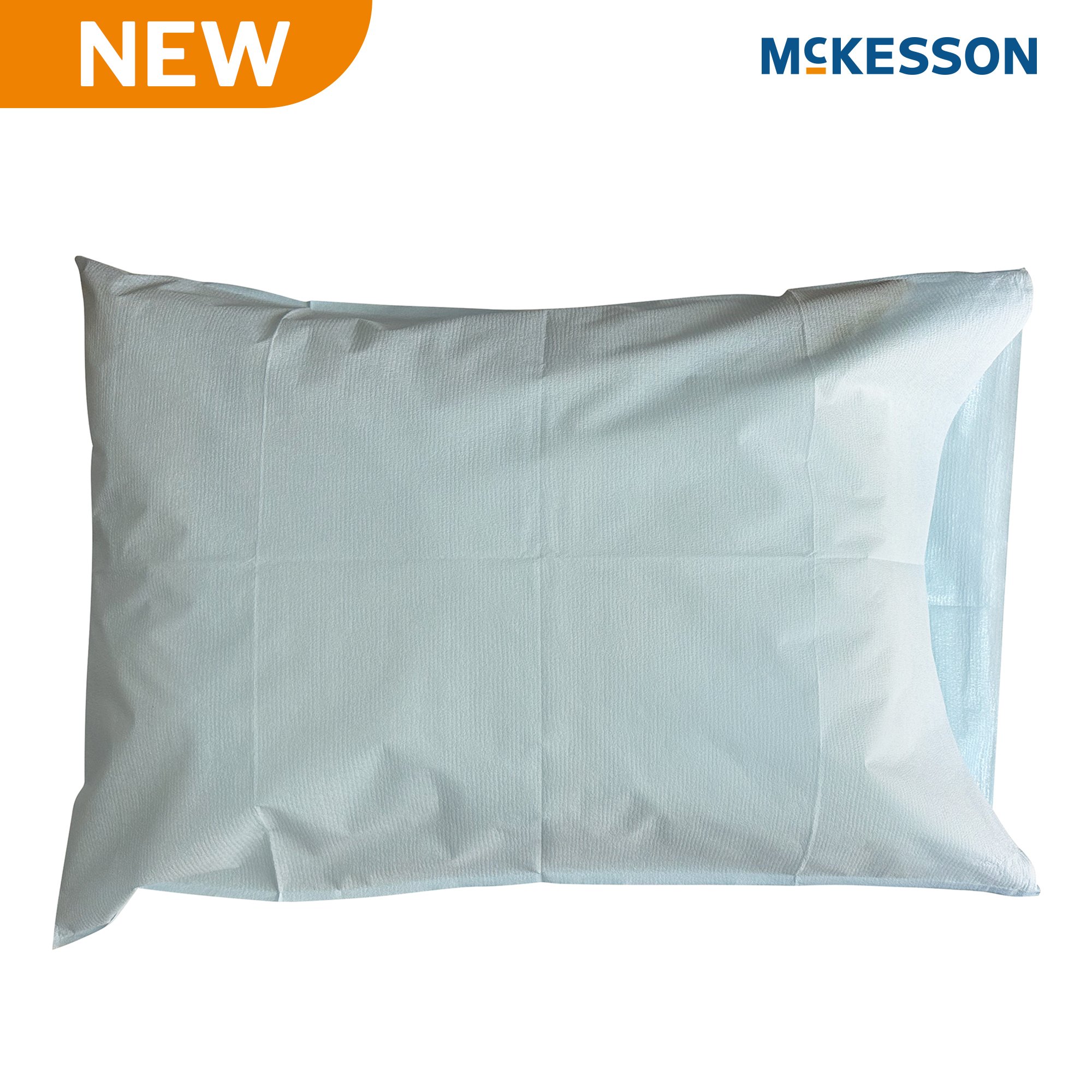McKesson Brand 16-JCPM8 - McKesson Pillowcase, Disposable, Standard, Blue, Tissue/Poly, 30 x 21 Inch - 100/Case