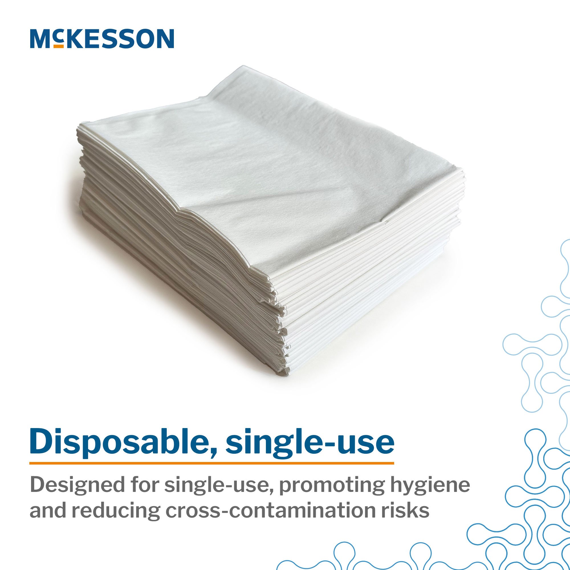 McKesson Brand 16-JCPM5 - McKesson Pillowcase, Disposable, Deluxe, White, Tissue/Poly, 30 x 21 Inch - 100/Case