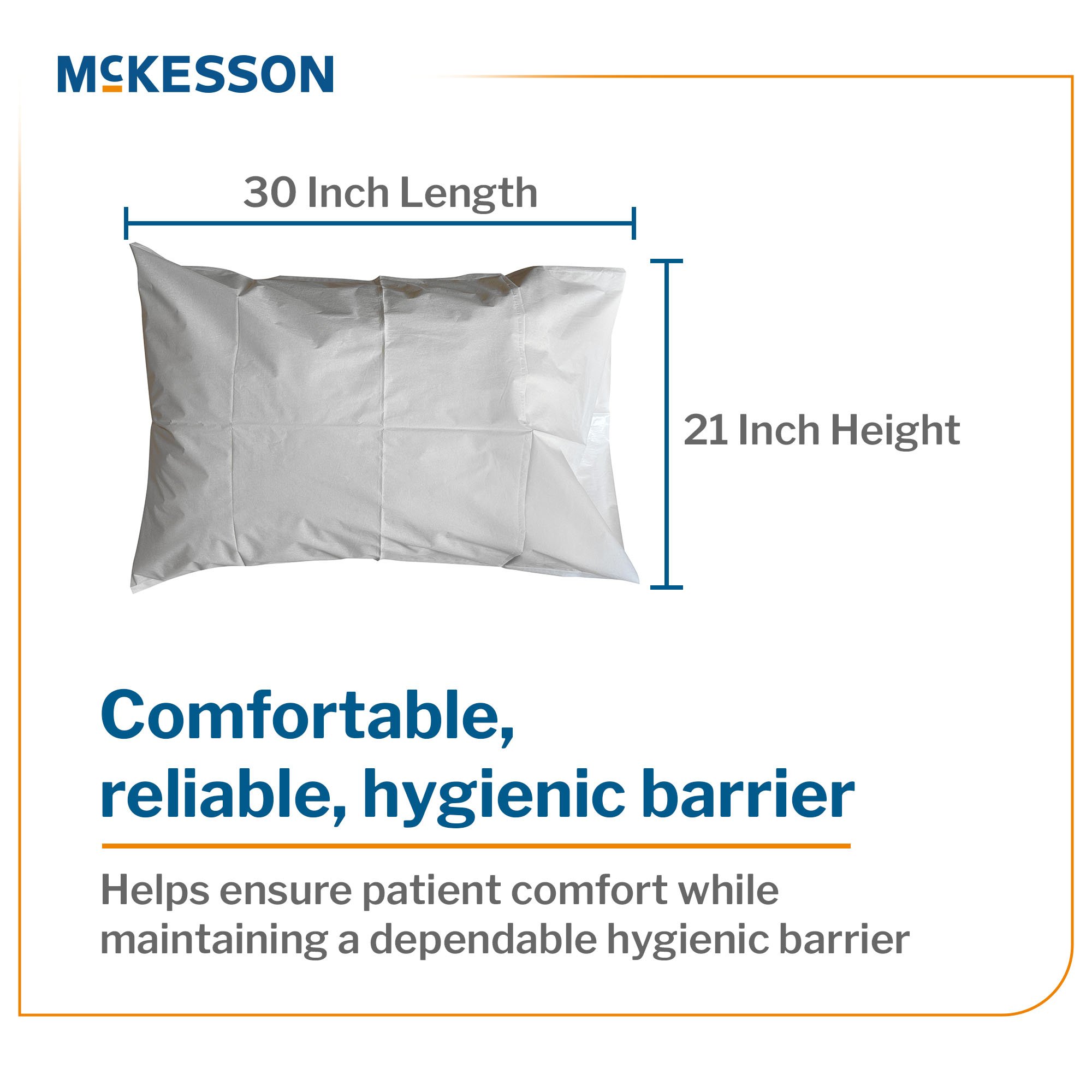 McKesson Brand 16-JCPM5 - McKesson Pillowcase, Disposable, Deluxe, White, Tissue/Poly, 30 x 21 Inch - 100/Case