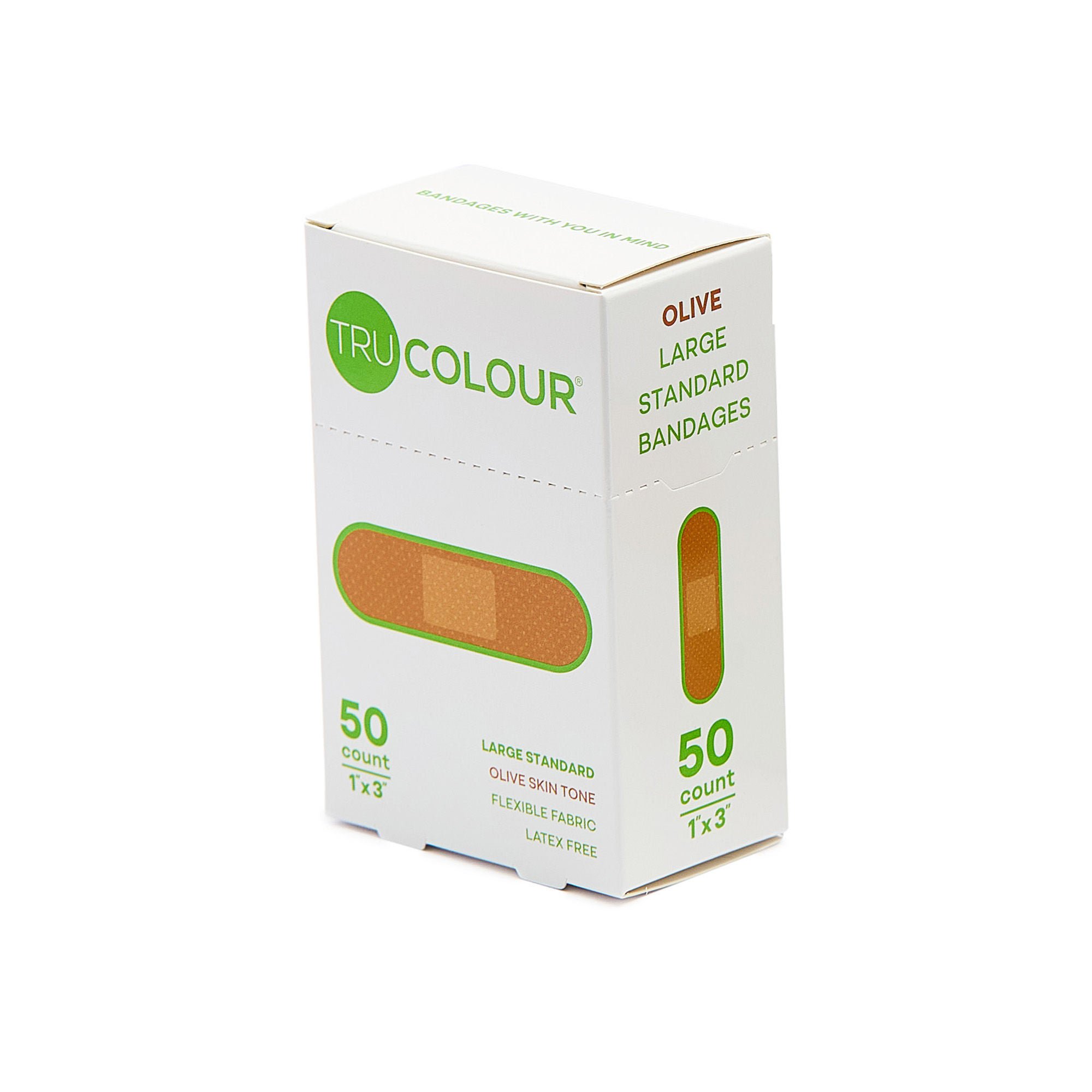 Tru-Colour Products LLC - TCB-GLS50 Tru-Colour Skin Tone Shade Fabric Bandage Adhesive Strips – Olive