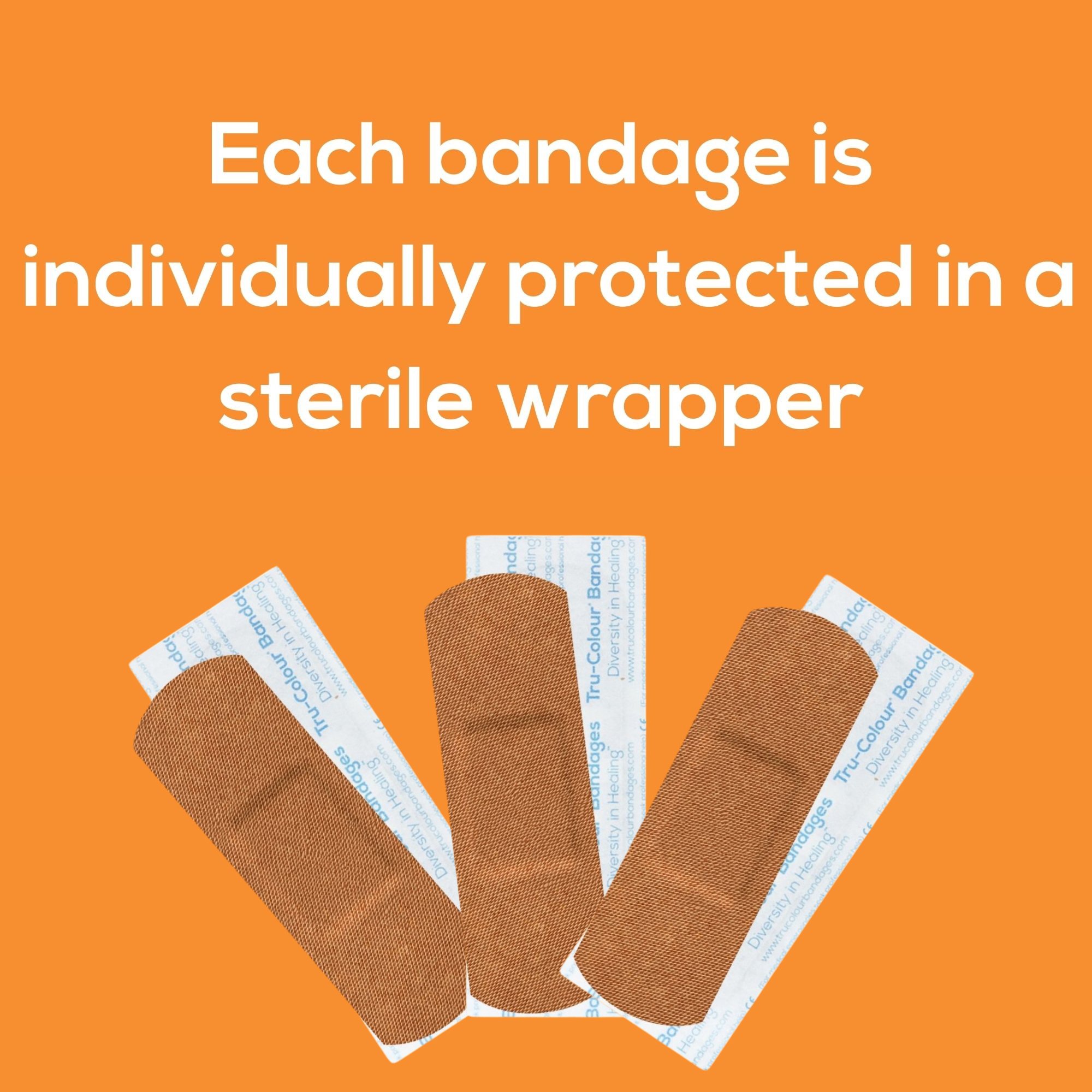 Tru-Colour Products LLC TCB-NLS50 - Tru-Colour Skin Tone Shade Fabric Bandage Adhesive Strips – Brown, 1 x 3 Inch - 1/Box, 24/Case