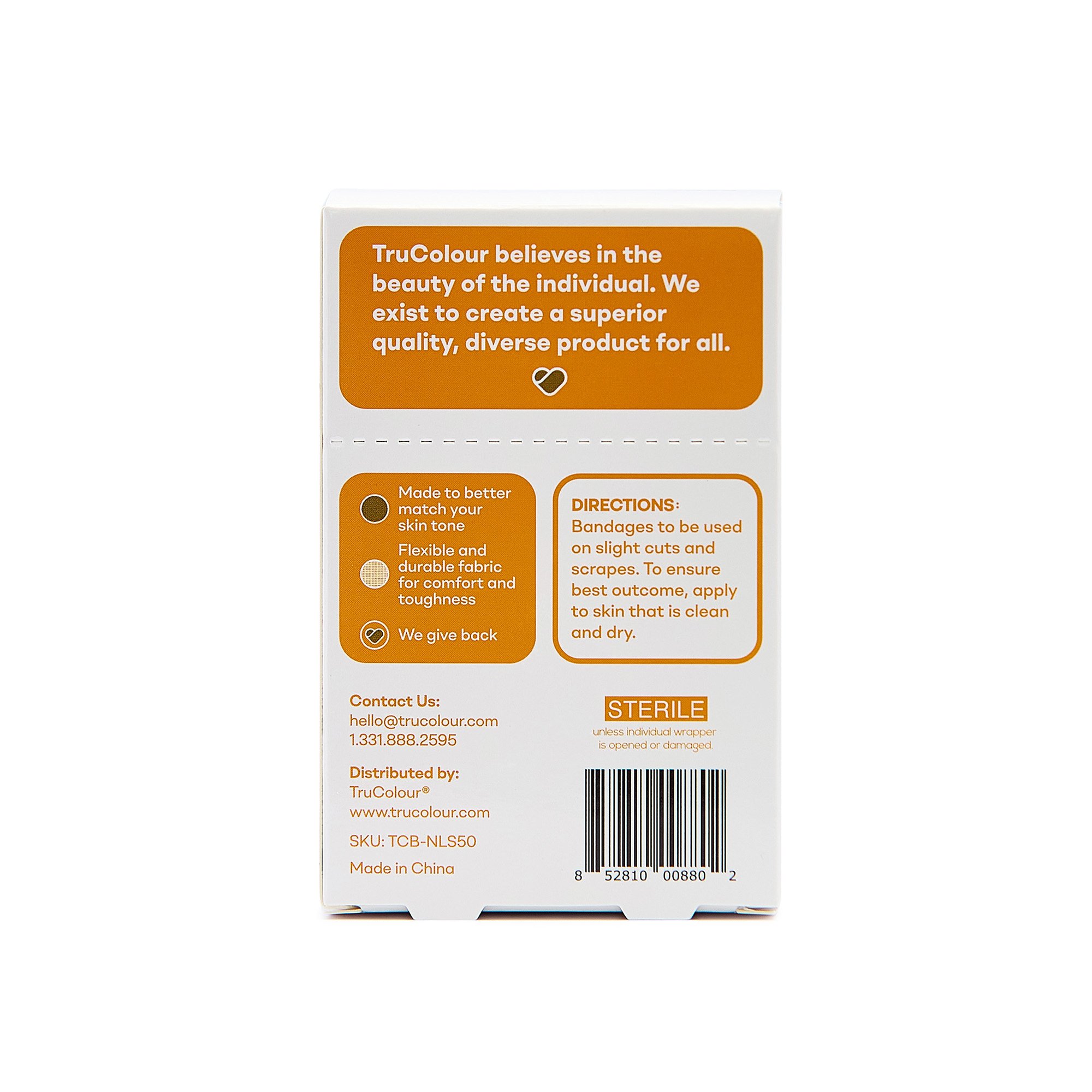 Tru-Colour Products LLC TCB-NLS50 - Tru-Colour Skin Tone Shade Fabric Bandage Adhesive Strips – Brown, 1 x 3 Inch - 1/Box, 24/Case
