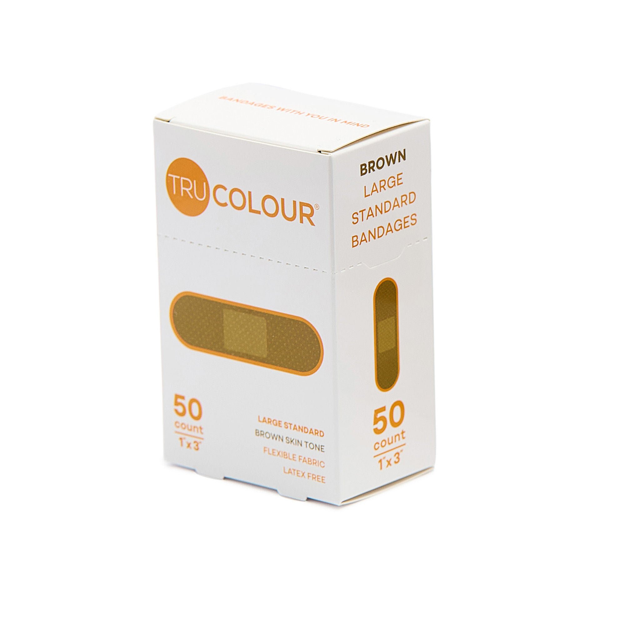 Tru-Colour Products LLC - TCB-NLS50 Tru-Colour Skin Tone Shade Fabric Bandage Adhesive Strips – Brown