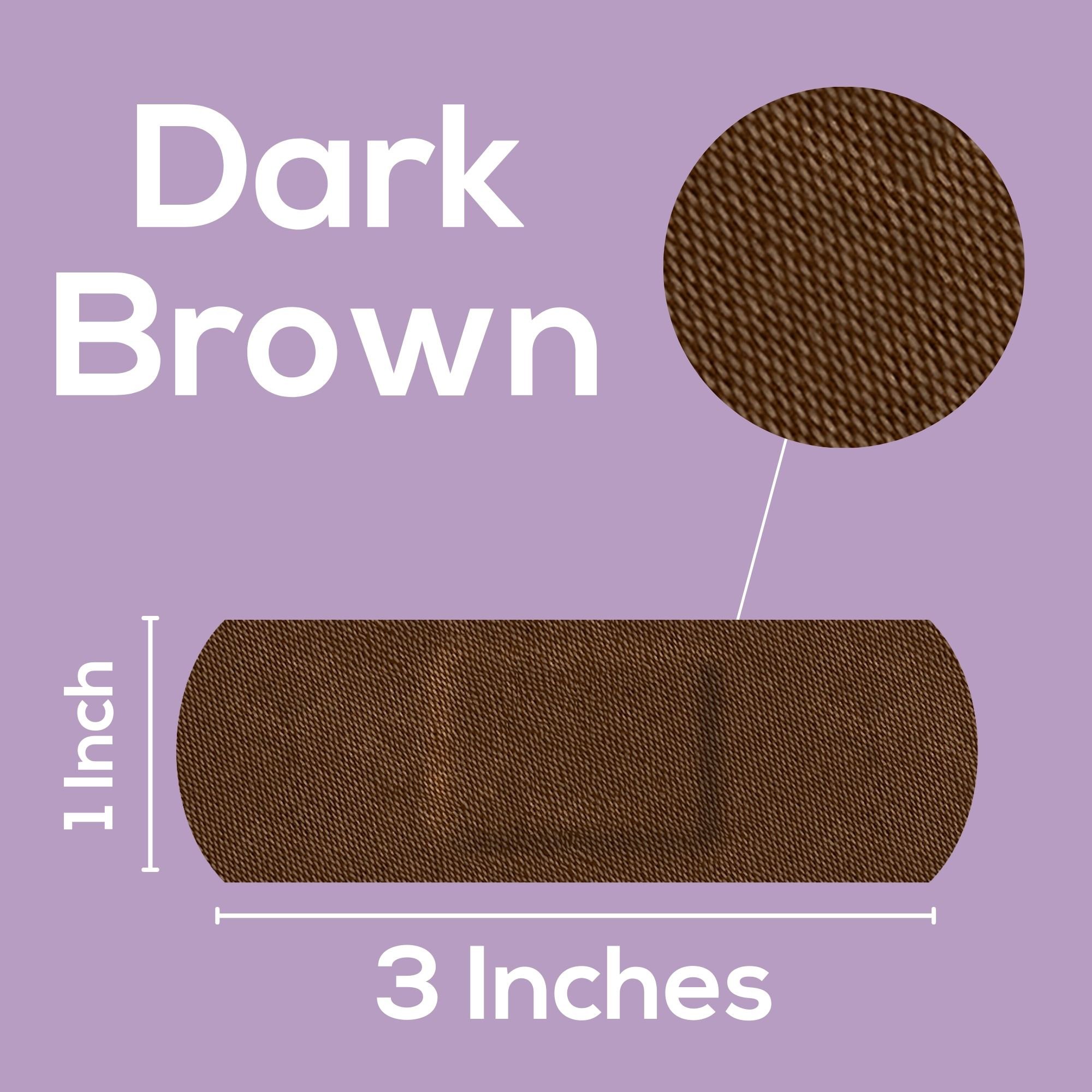 Tru-Colour Products LLC TCB-PLS50 - Tru-Colour Skin Tone Shade Fabric Bandage Adhesive Strip, Dark Brown, 1 x 3 Inch - 1/Box, 24/Case