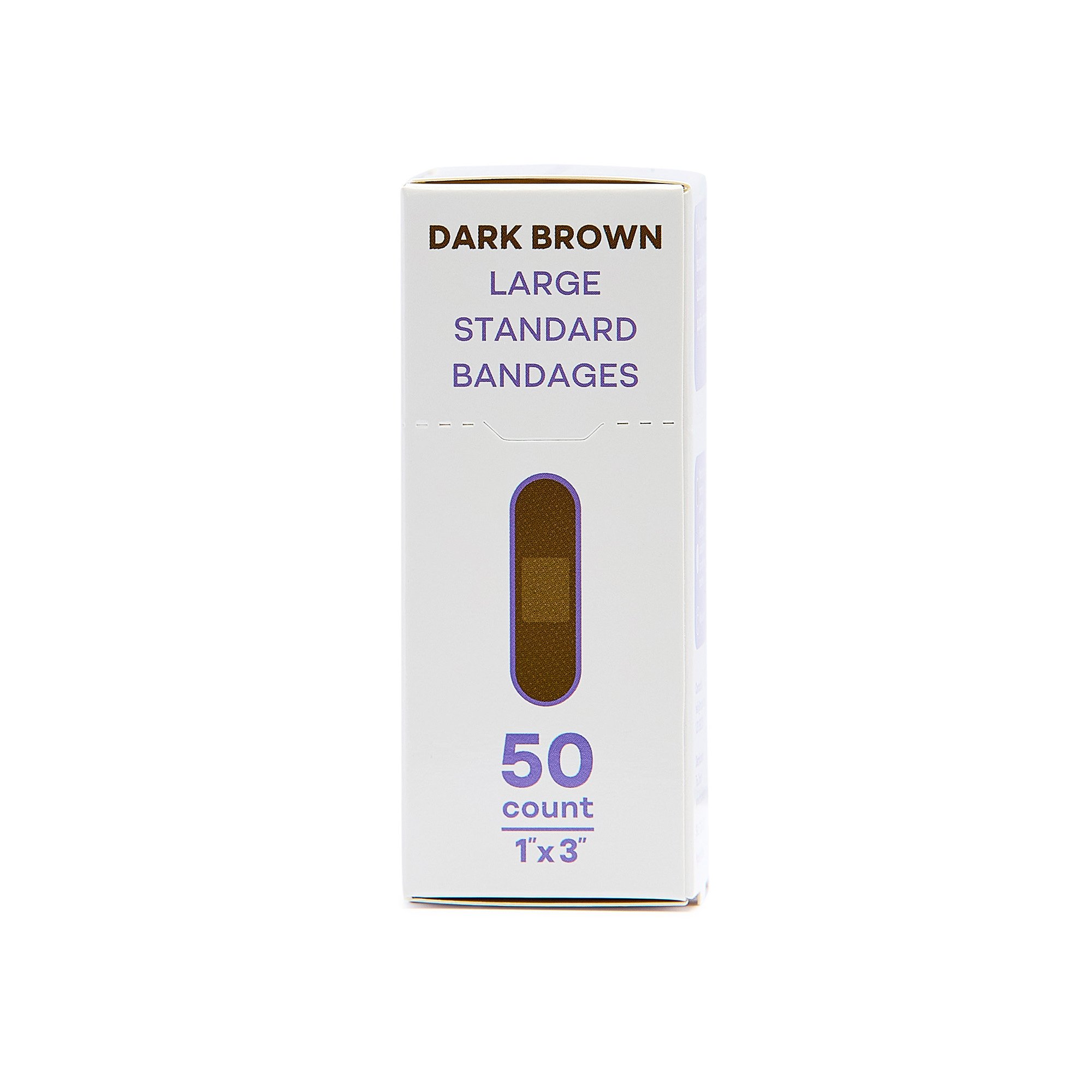 Tru-Colour Products LLC TCB-PLS50 - Tru-Colour Skin Tone Shade Fabric Bandage Adhesive Strip, Dark Brown, 1 x 3 Inch - 1/Box, 24/Case