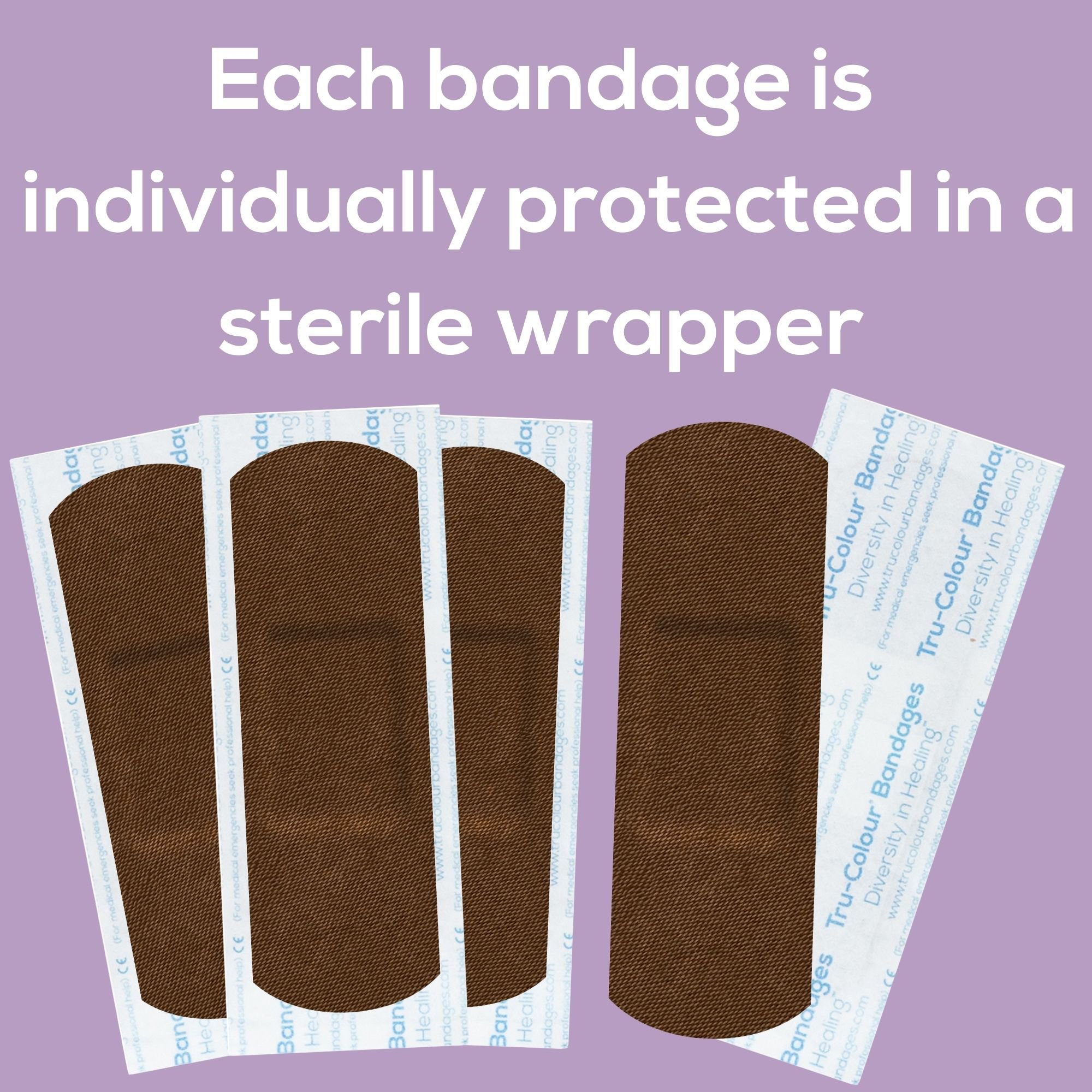 Tru-Colour Products LLC TCB-PLS100 - Tru-Colour Skin Tone Shade Fabric Bandage Adhesive Strip, Dark Brown, 1 x 3 Inch - 1/Box, 12/Case