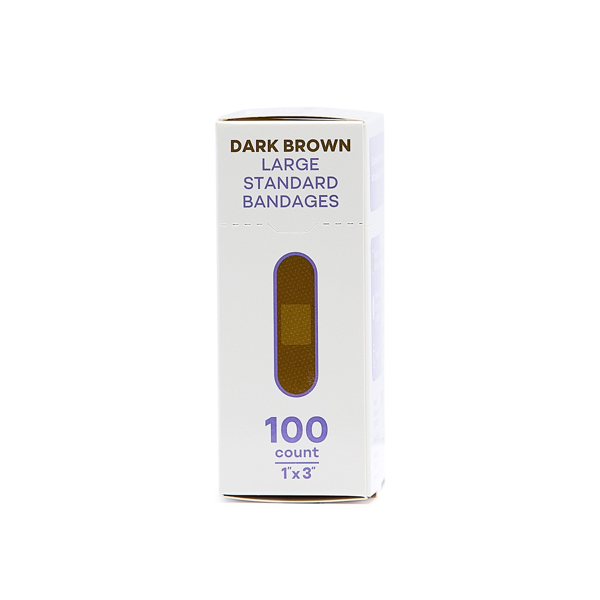 Tru-Colour Products LLC TCB-PLS100 - Tru-Colour Skin Tone Shade Fabric Bandage Adhesive Strip, Dark Brown, 1 x 3 Inch - 1/Box, 12/Case