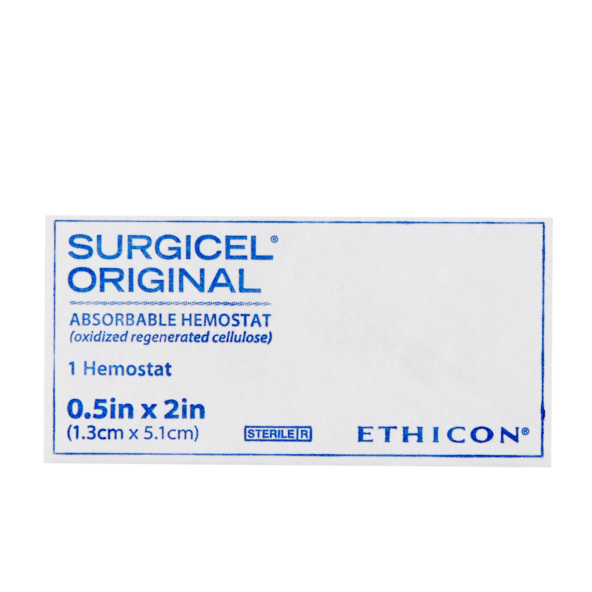 J & J Healthcare Systems - 1955S Absorbable Hemostatic Dressing SURGICEL™ Original 1/2 X 2 Inch 12 Count Sterile
