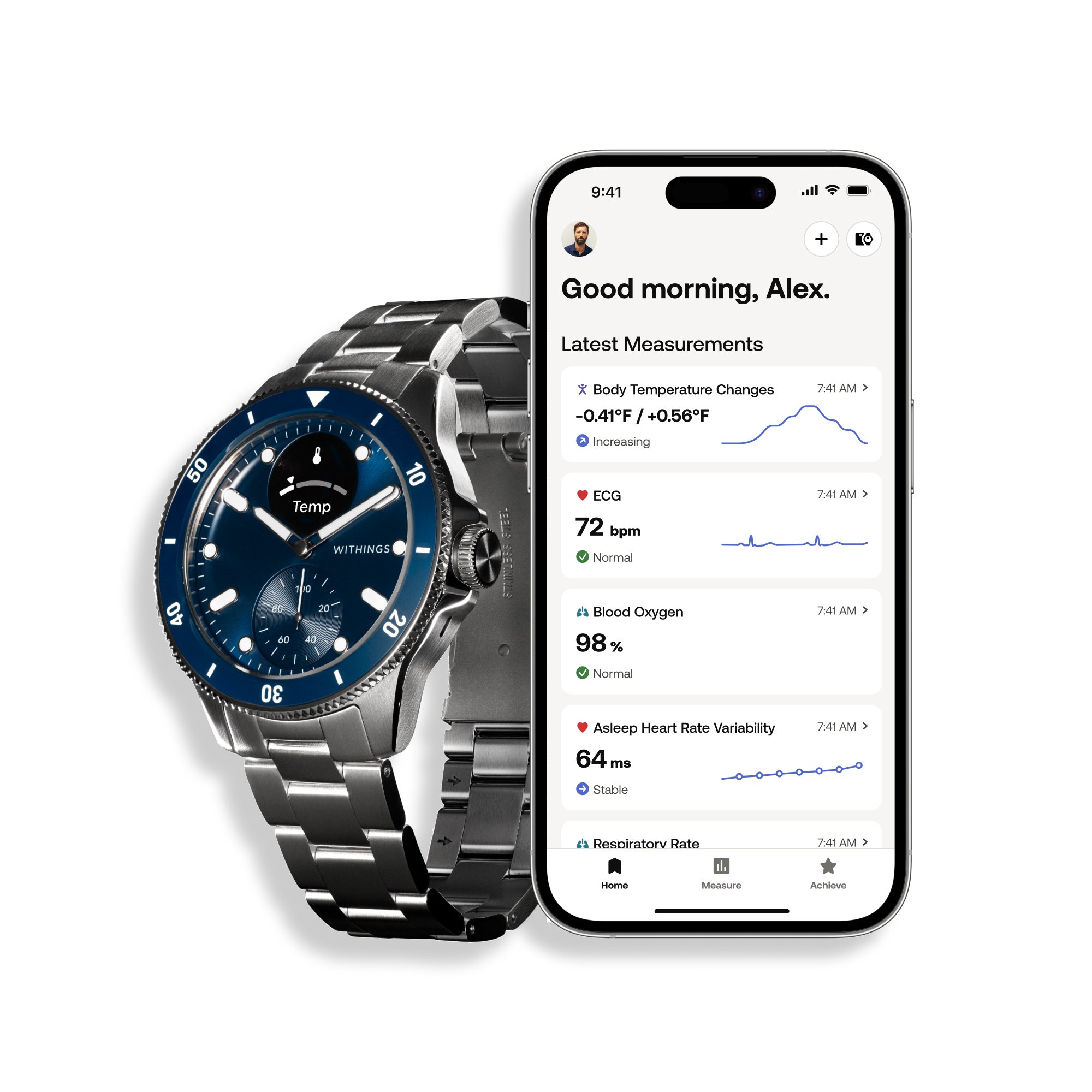 Withings Inc HWA10-MODEL 7-ALL-INT - Withings ScanWatch Nova – Luxury Hybrid Smartwatch with Advanced Health Tracking - 1/Each