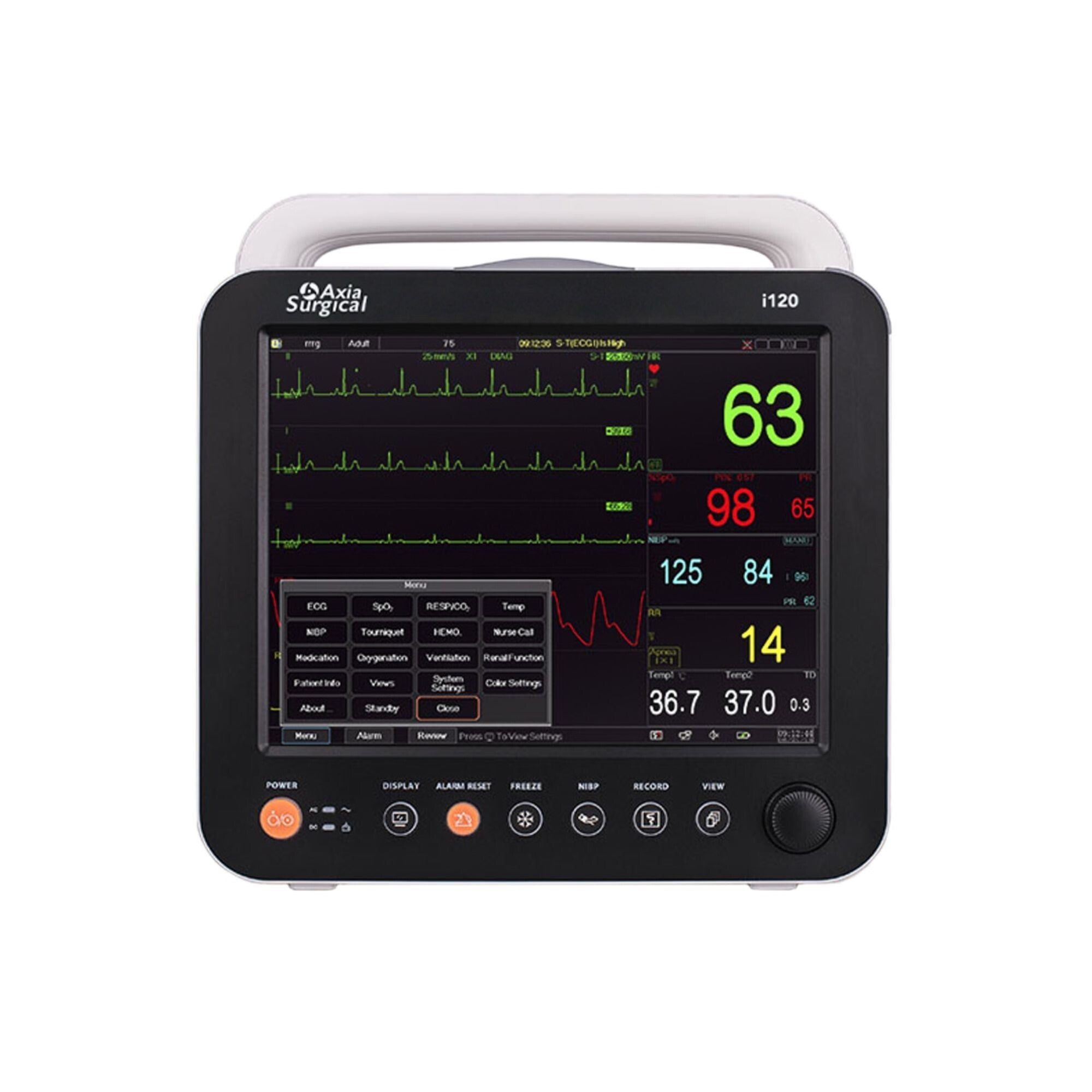 Soma Technology - MPM-0854A Refurbished Patient Monitor Axia i120 Monitoring CO2, ECG, NIBP, Respiration, SpO2, Temperature