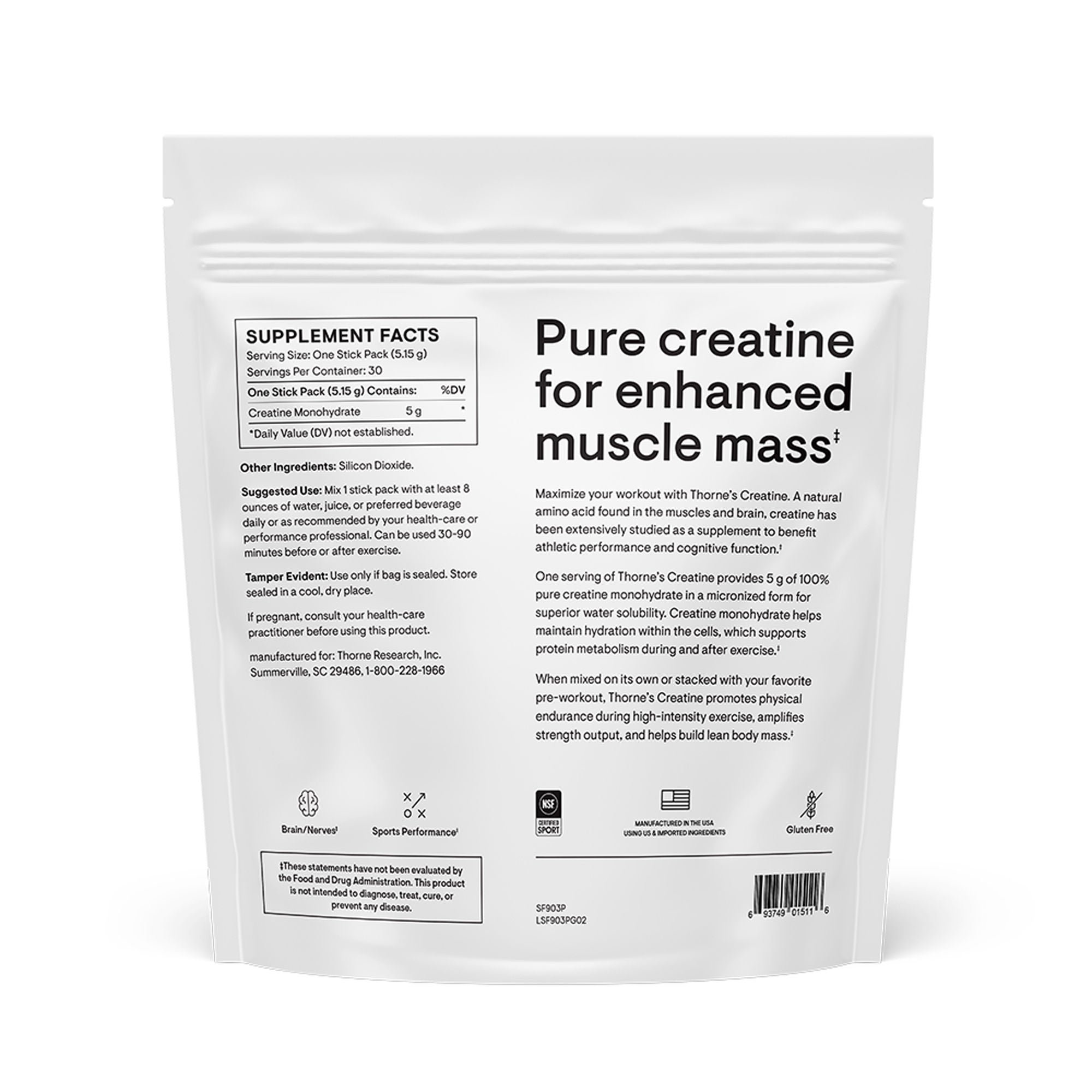 Thorne Research Inc - SF903 Thorne® Creatine Dietary Supplement