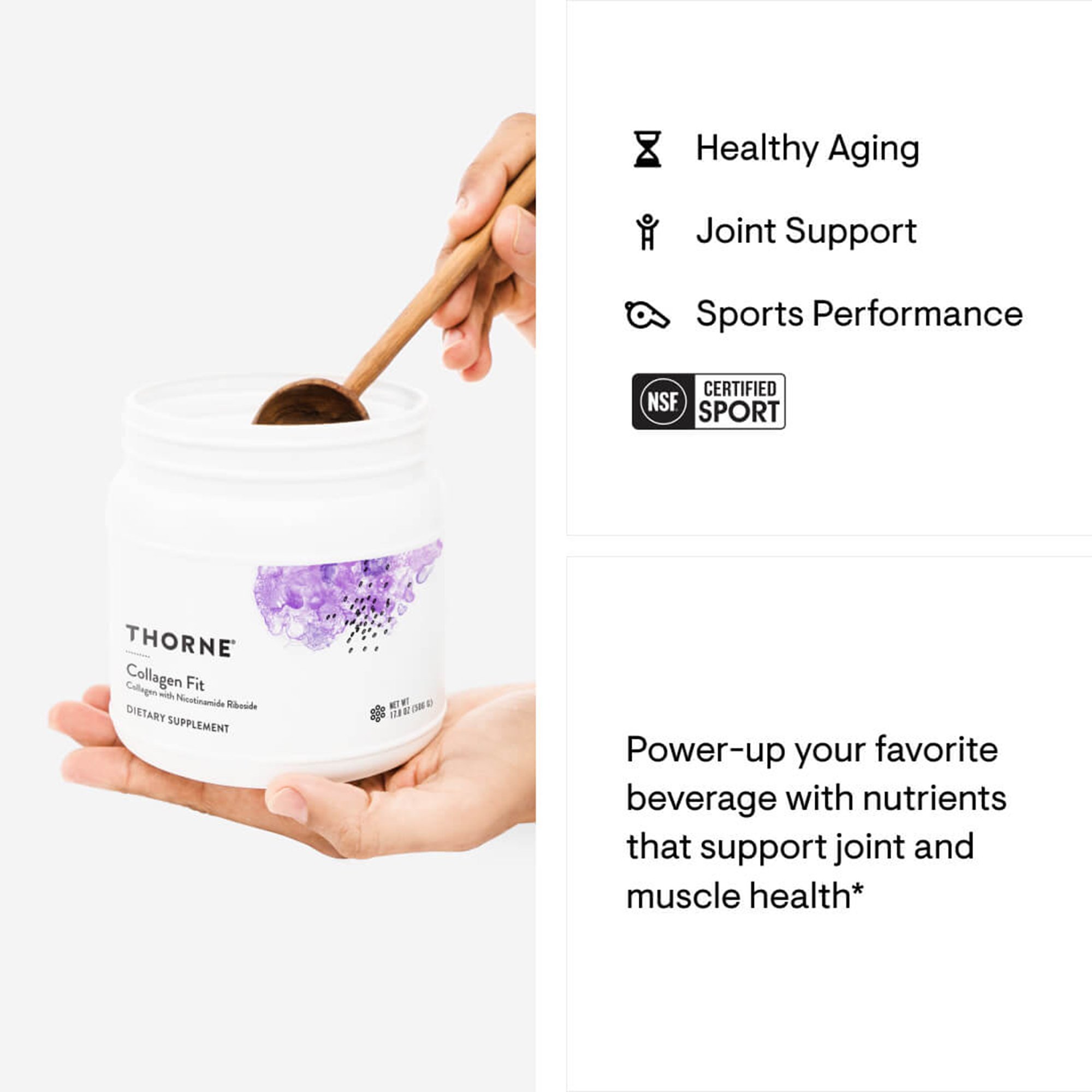 Thorne Research Inc SP686 - Thorne® Collagen Fit with Nicotinamide Riboside Dietary Supplement - 1/Bottle