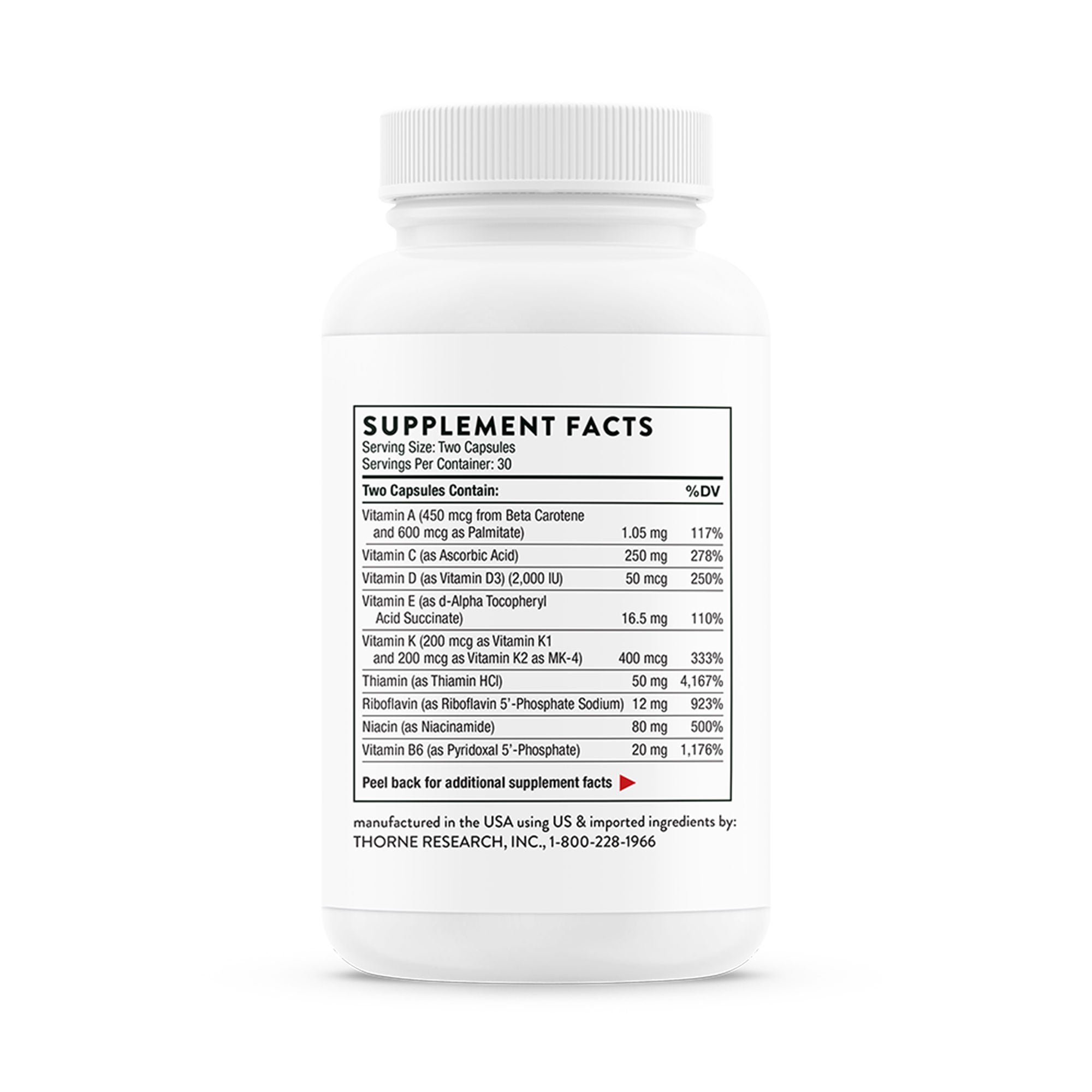 Thorne Research Inc - VM2NC Thorne® Basic Nutrients 2/Day Dietary Supplement