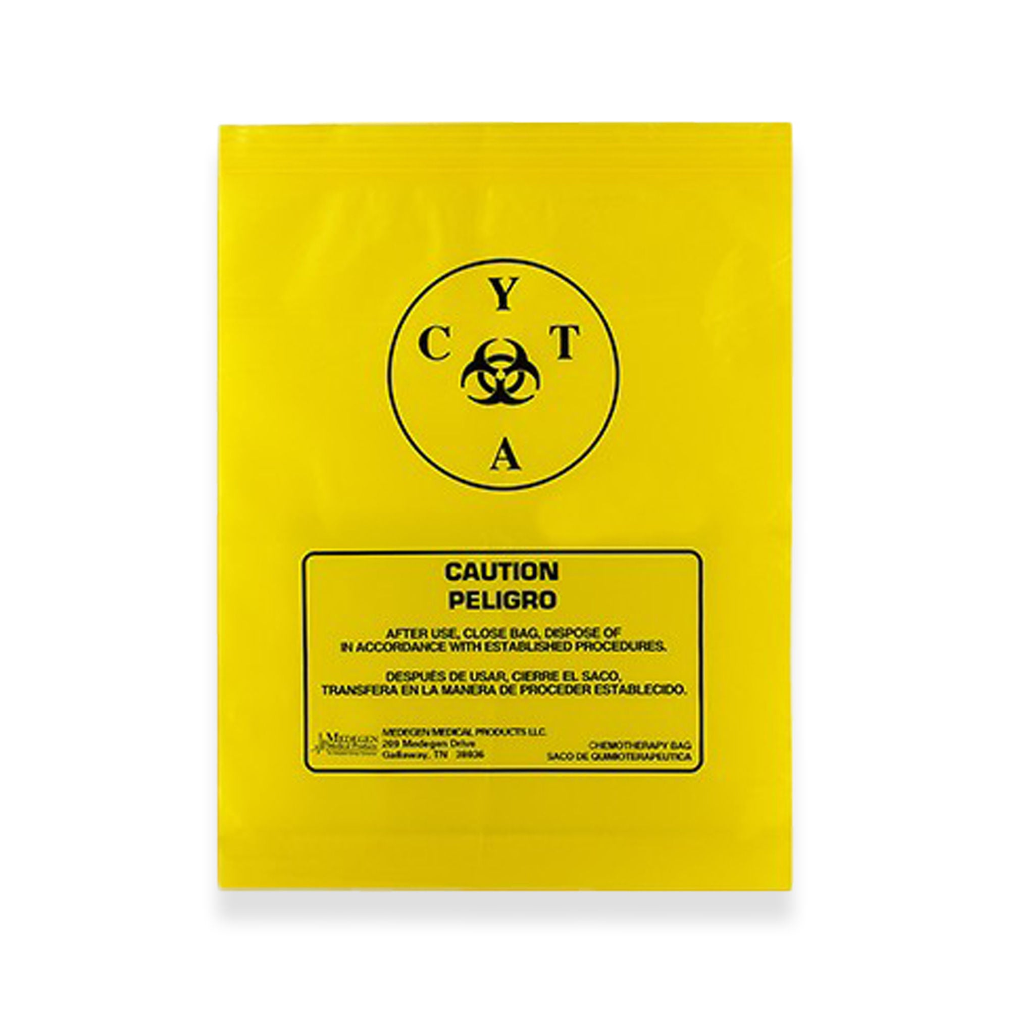 Acute Care Pharmaceuticals - 9218 Hazardous Drug Bag Caution / Chemotherapy Drug / Observe Safety Precautions for Handling and Administration / Transport Bag Clear / Yellow 12 X 15 Inch