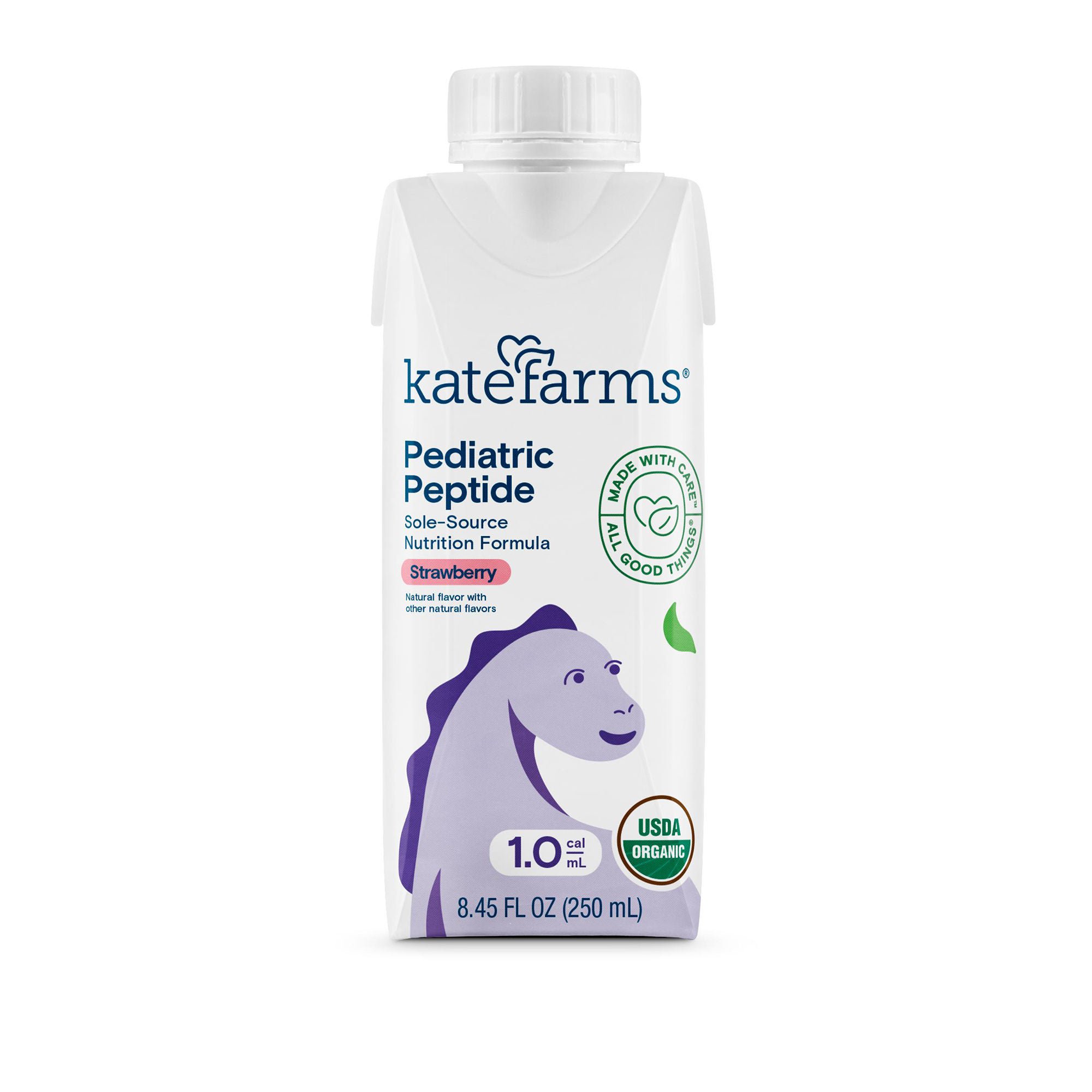 Kate Farms - 811112031321 Pediatric Oral Supplement Kate Farms Pediatric Peptide Strawberry Flavor 8.45 oz. / 250 mL Reclosable Carton Liquid Organic Pea Protein