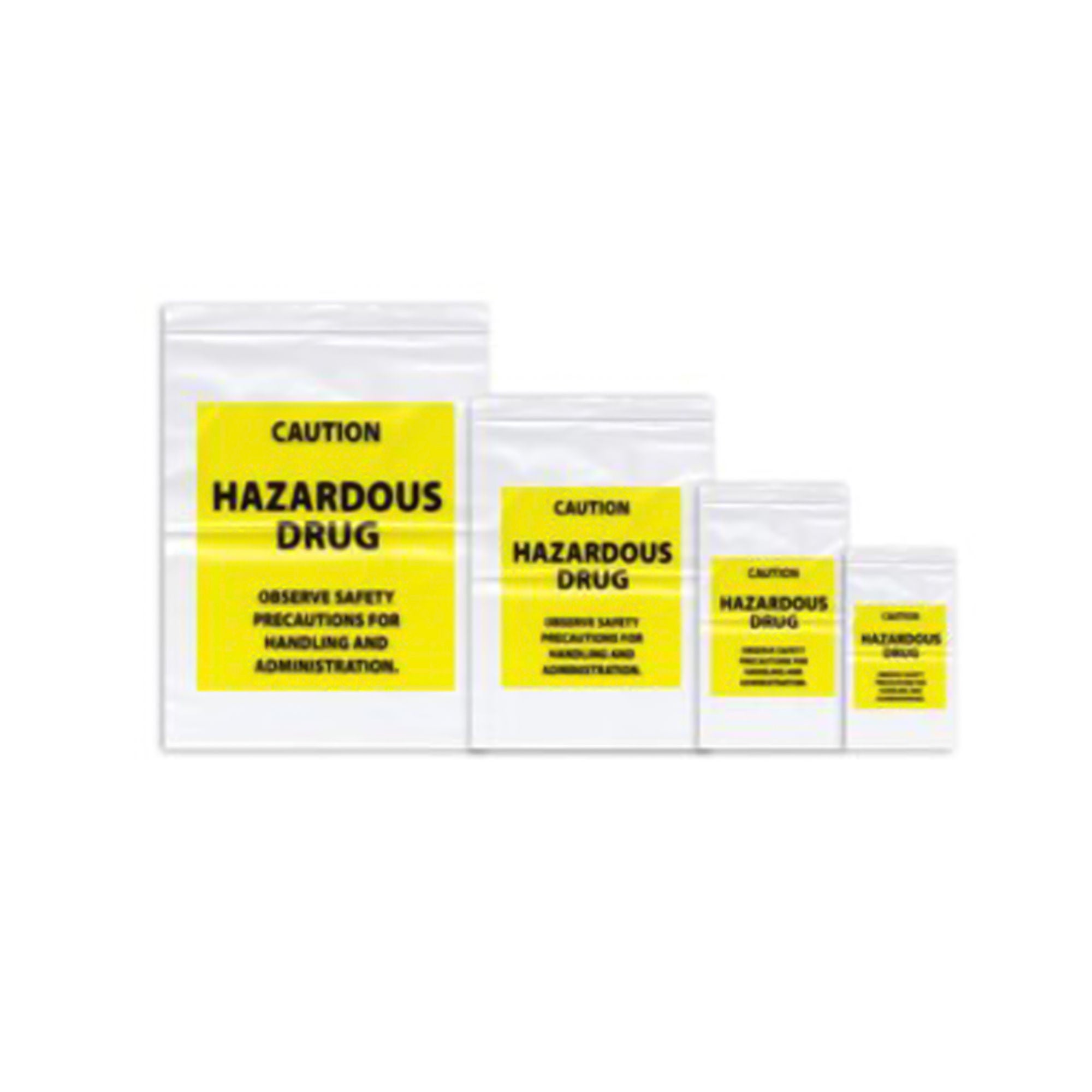 Acute Care Pharmaceuticals - A1215HZ Hazardous Drug Bag Caution Hazardous Drug / Observe Safety Precautions for Handling and Administration Clear / Yellow 12 X 15 Inch