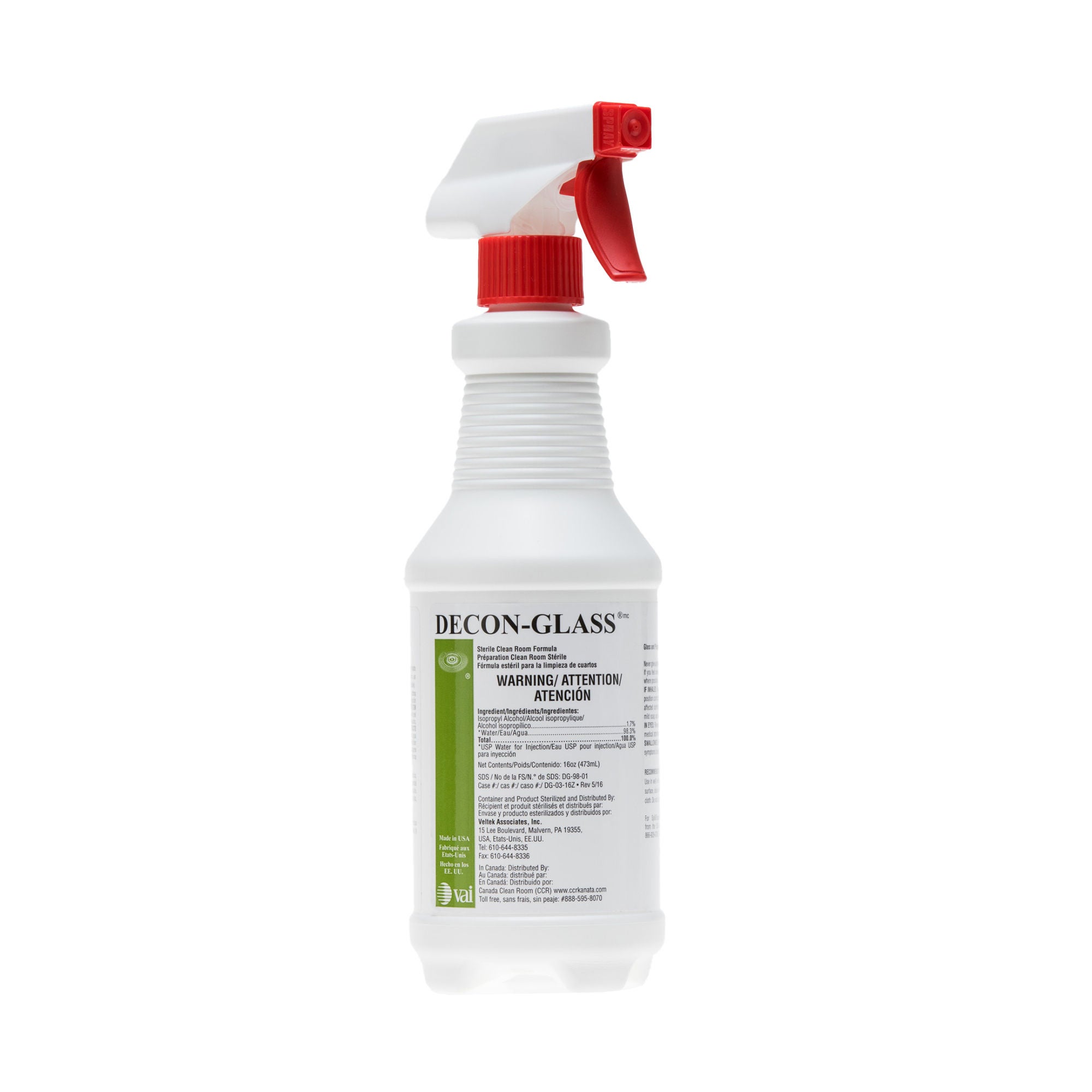 Acute Care Pharmaceuticals - DG-03-16Z Glass Cleaner DECON-GLASS® Alcohol Based Trigger Spray Liquid 16 oz. Bottle Alcohol Scent Sterile