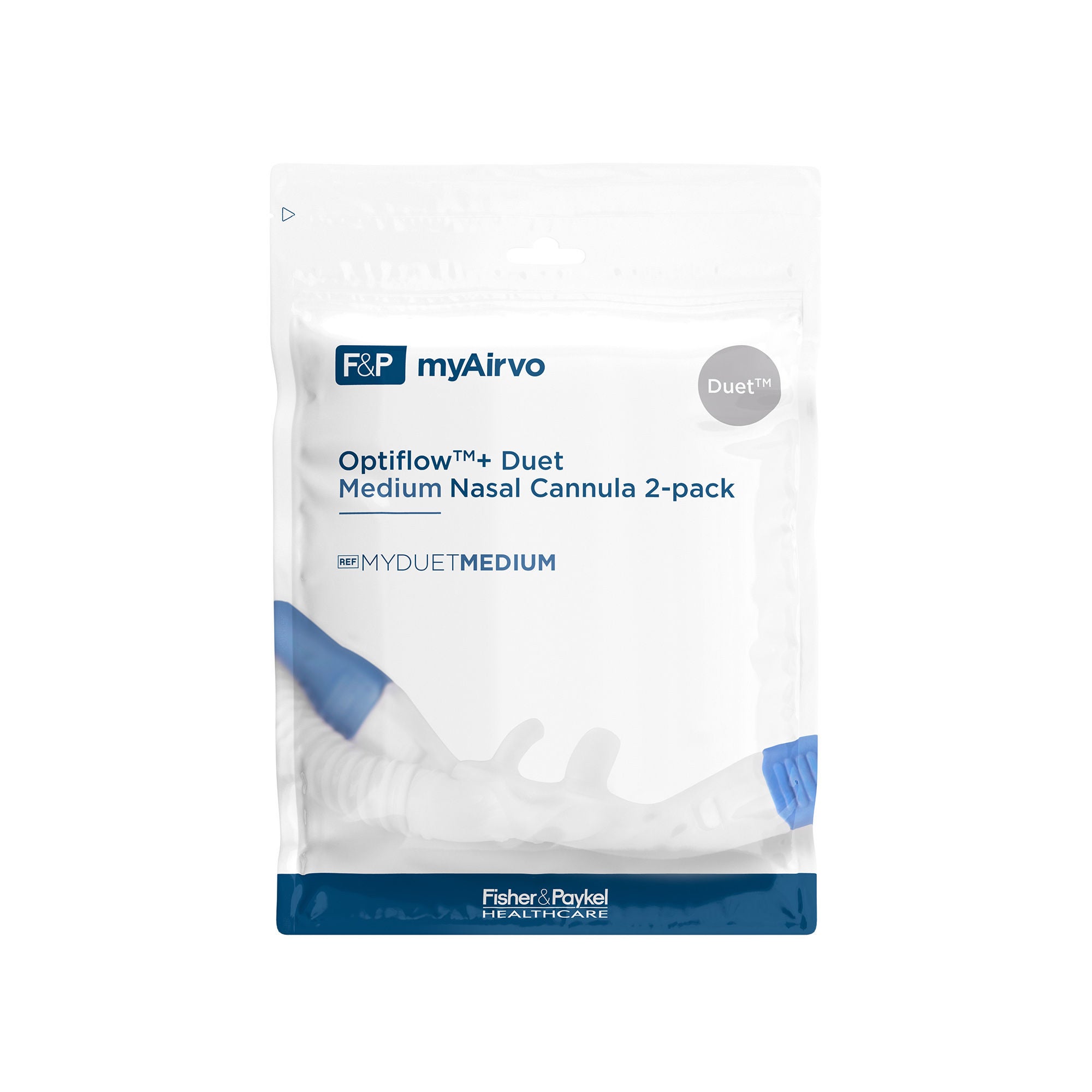 Fisher & Paykel - MYDUETMEDIUM Nasal Cannula Optiflow™ Duet Adult Curved Prongs Without Tubing HFNC
