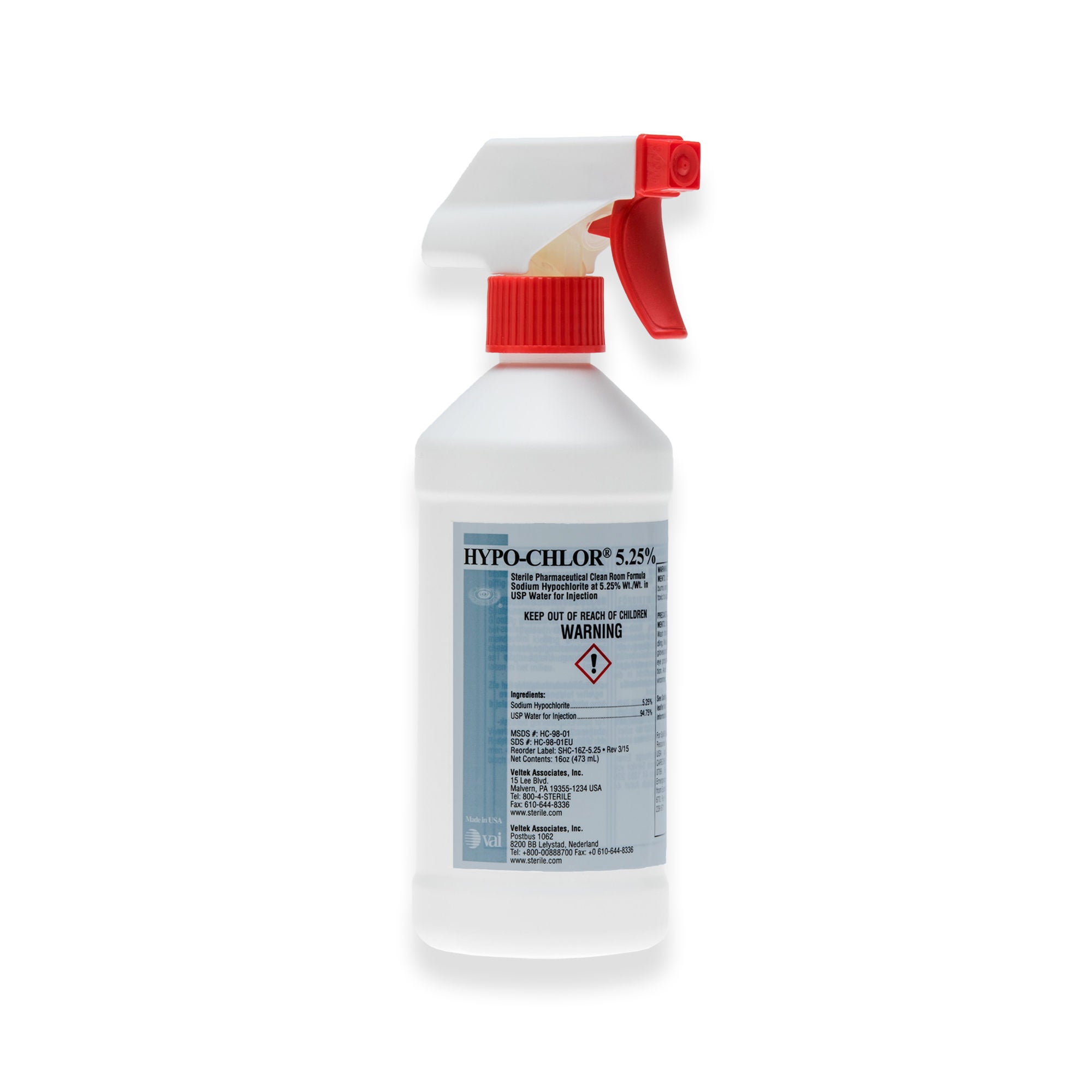 Acute Care Pharmaceuticals - SHC-16Z-5.25 Surface Disinfectant Cleaner HYPO-CHLOR 5.25% Broad Spectrum Trigger Spray Liquid Concentrate 16 oz. Bottle Bleach Scent NonSterile