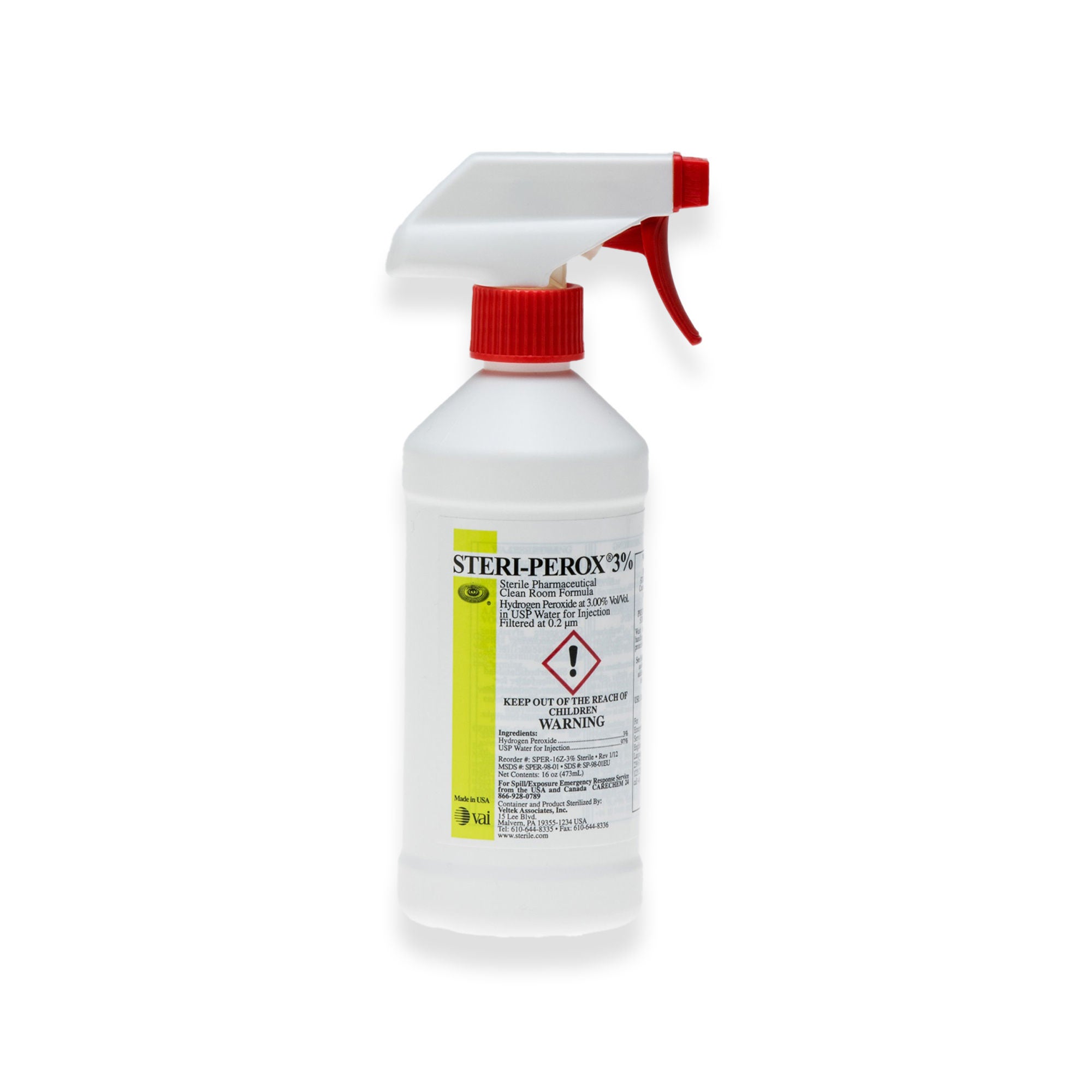 Acute Care Pharmaceuticals - SPER-16Z-3 Surface Disinfectant Cleaner STERI-PEROX 3% Peroxide Based Trigger Spray Liquid 16 oz. Bottle Sterile