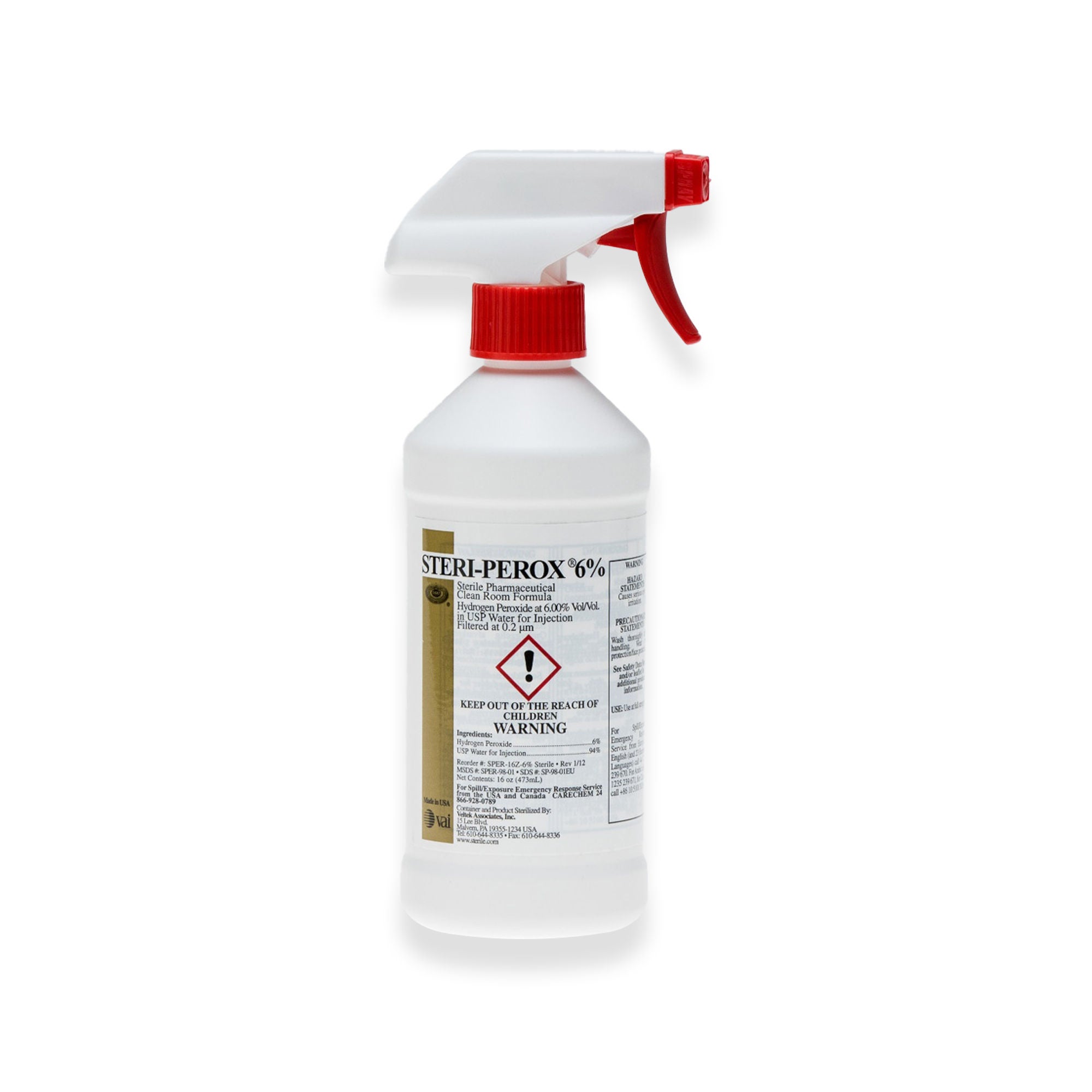Acute Care Pharmaceuticals - SPER-16Z-6 Surface Disinfectant Cleaner STERI-PEROX 6% Peroxide Based Trigger Spray Liquid 16 oz. Bottle Sterile