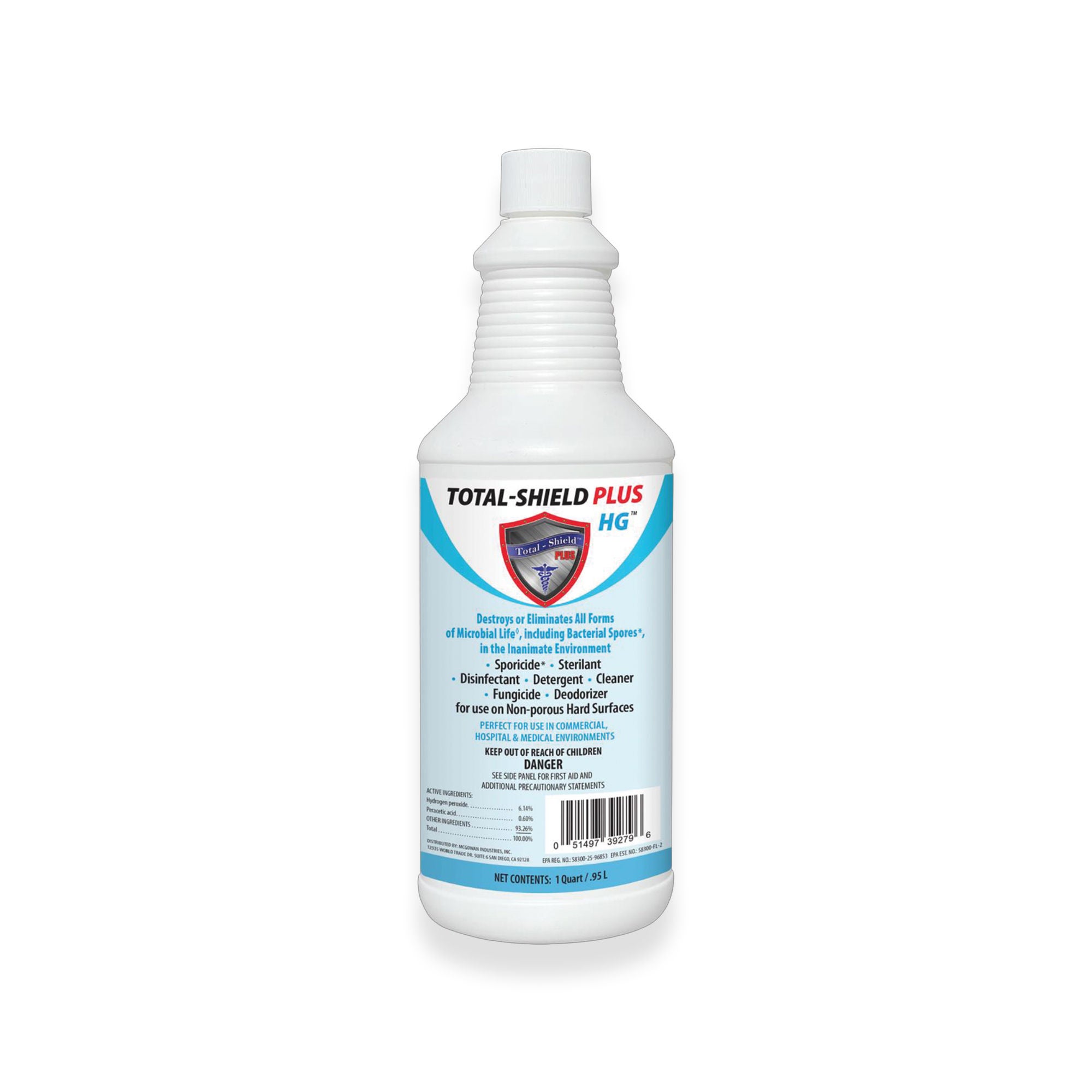 Acute Care Pharmaceuticals - 877587HG32NS Surface Disinfectant Cleaner Total-Shield Plus HG® Broad Spectrum Manual Pour Liquid 32 oz. Bottle Mint Scent NonSterile