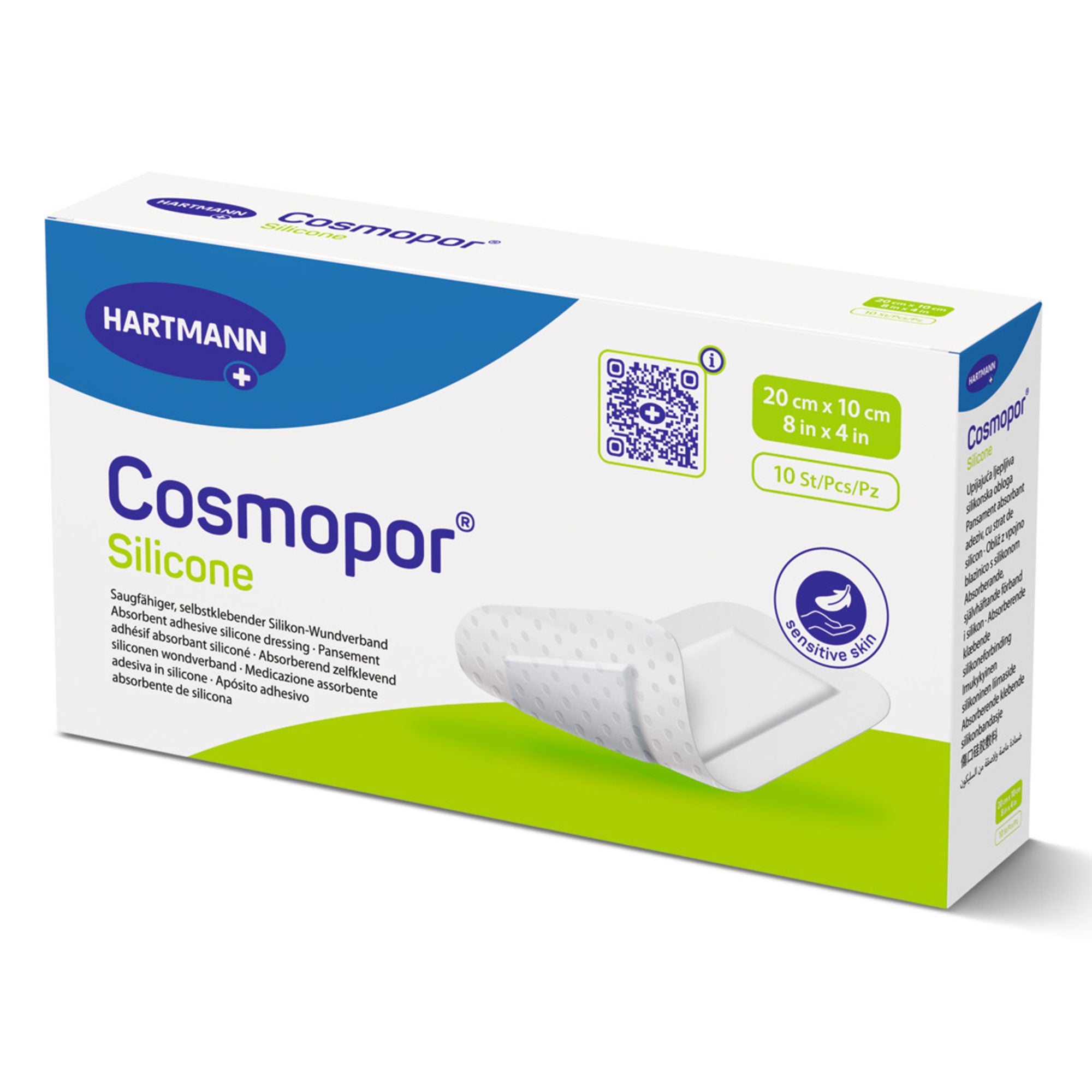 Hartmann - 901109 Island Dressing Cosmopor® Silicone 4 X 8 Inch Rectangle Sterile Water Resistant Nonwoven Backing