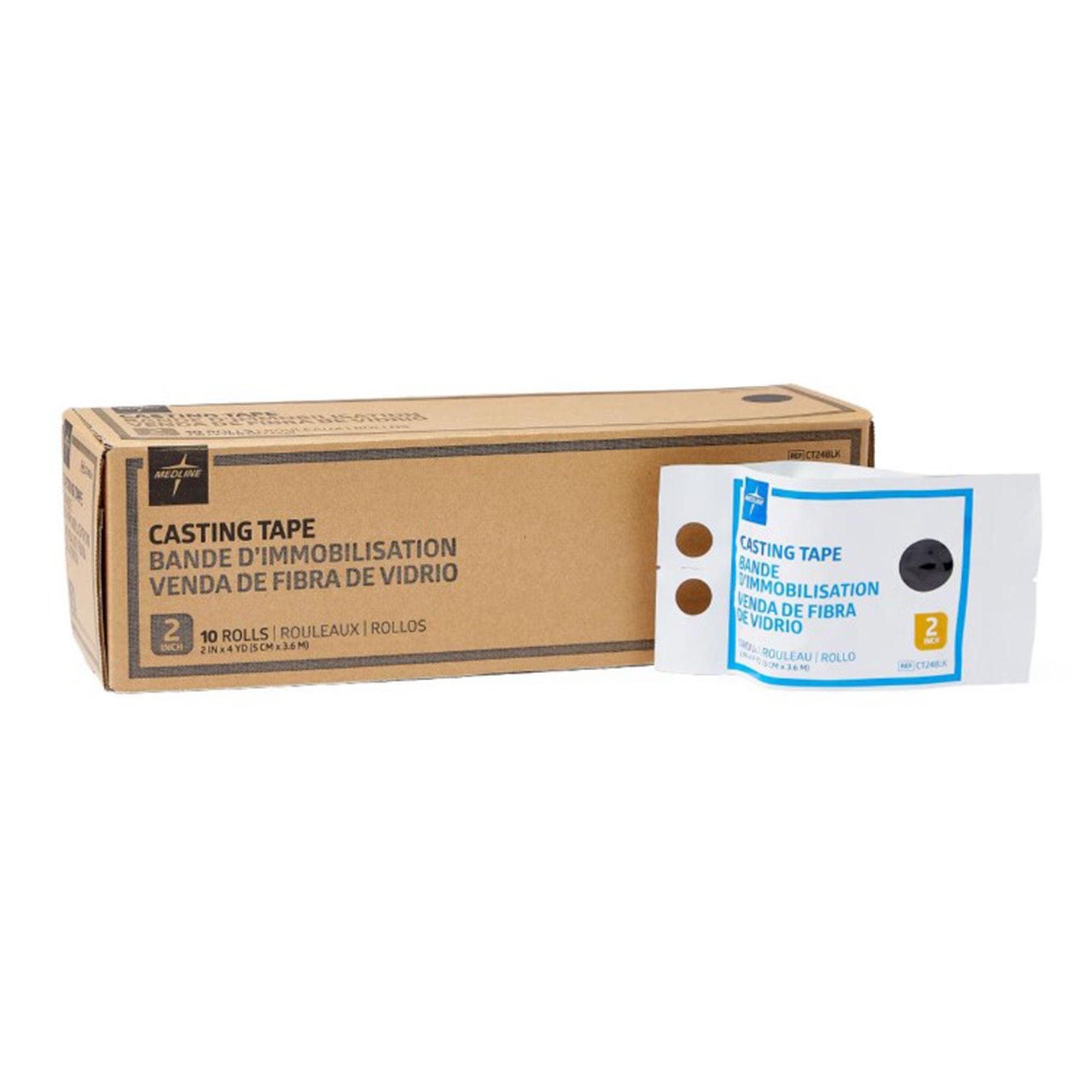 Medline - CT24BLK Cast Tape Medline 2 Inch X 12 Foot Fiberglass / Polyurethane Black