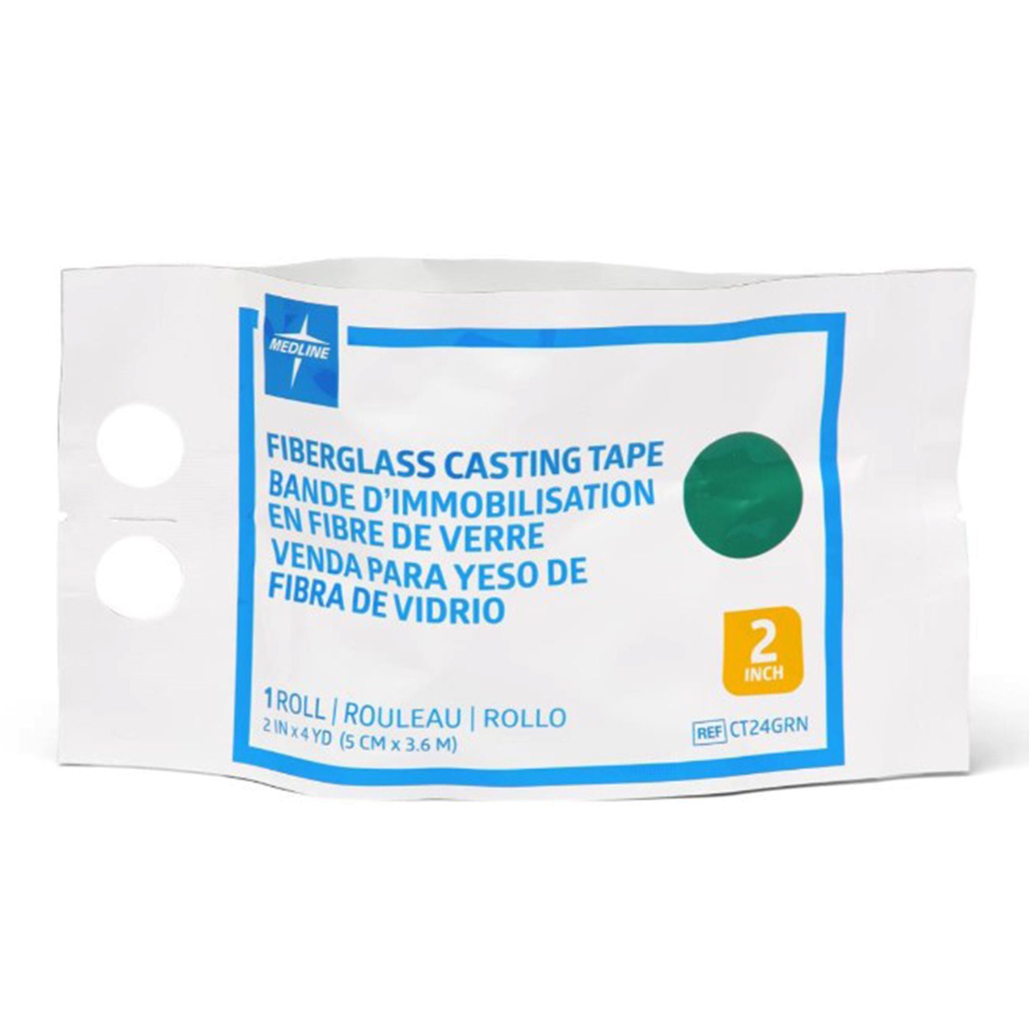 Medline - CT24GRN Cast Tape Medline 2 Inch X 12 Foot Fiberglass / Polyurethane Green
