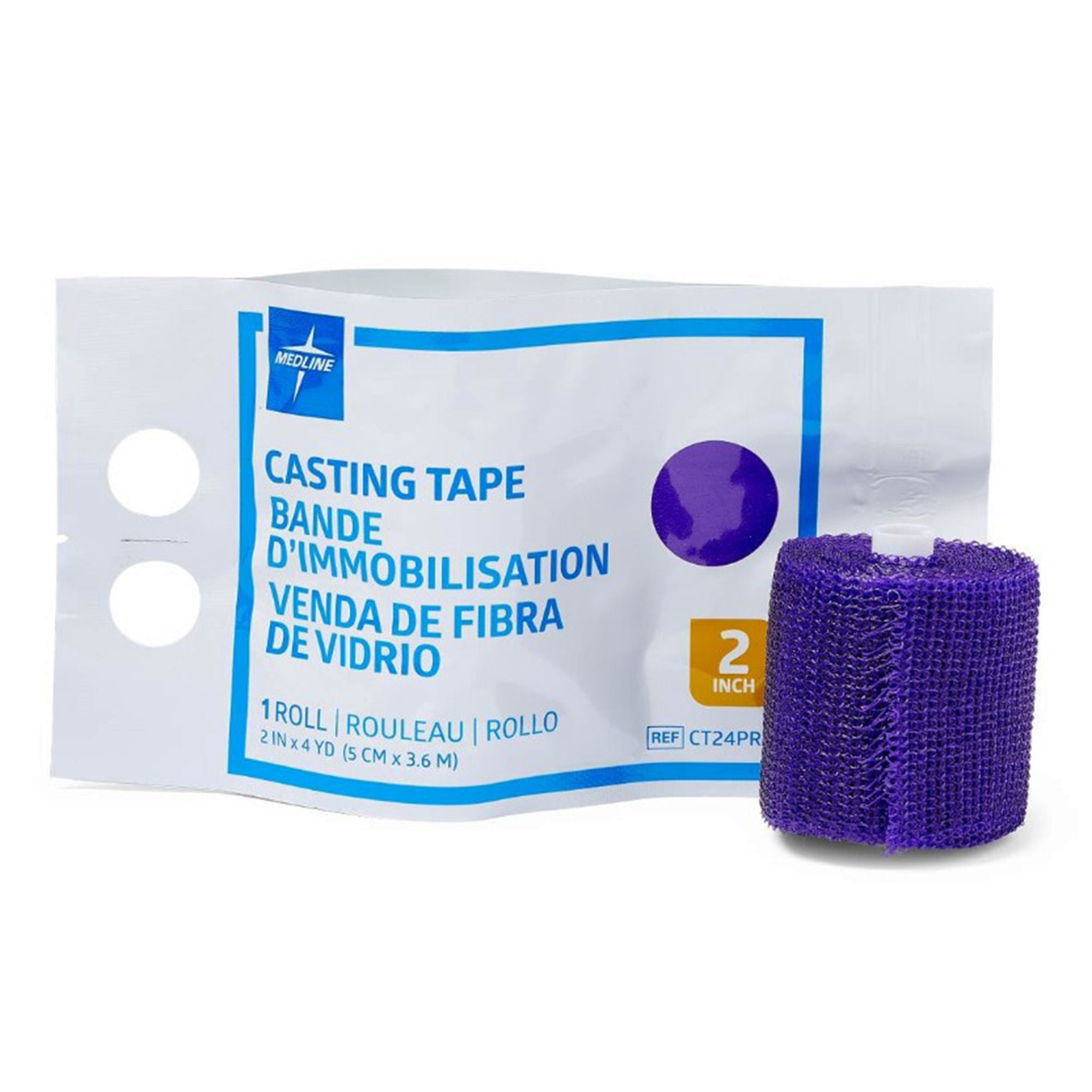 Medline - CT24PRP Cast Tape Medline 2 Inch X 12 Foot Fiberglass / Polyurethane Purple