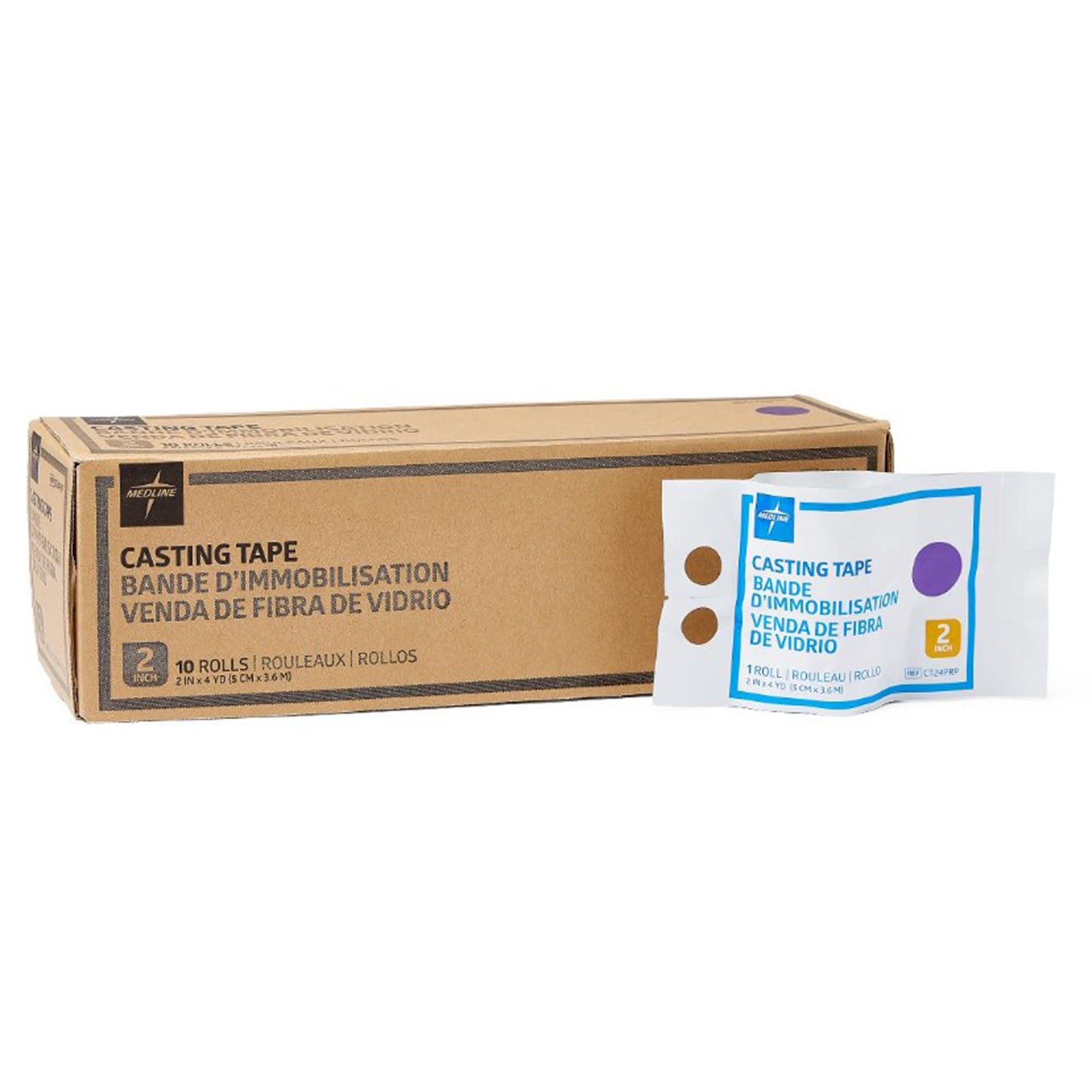 Medline - CT24PRP Cast Tape Medline 2 Inch X 12 Foot Fiberglass / Polyurethane Purple