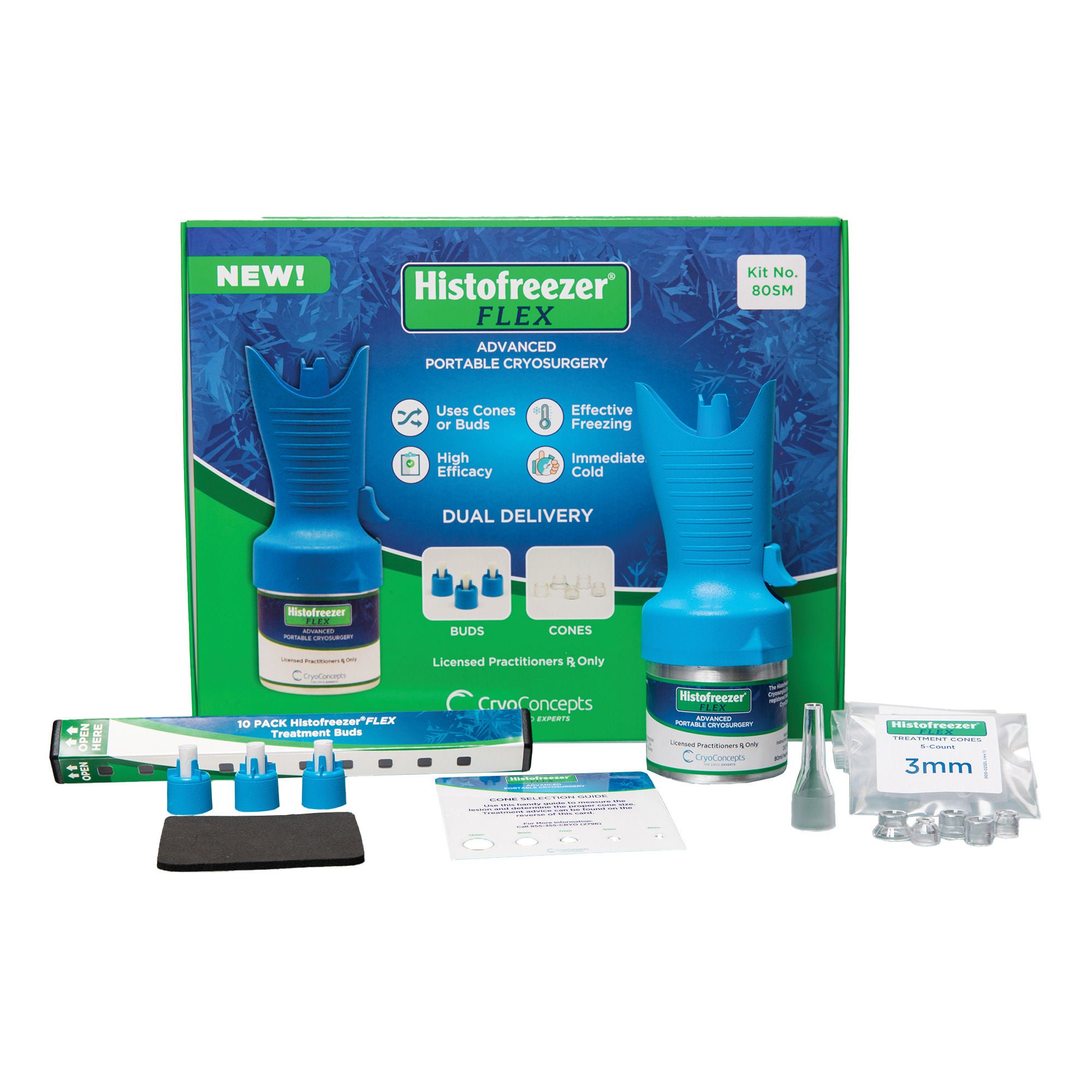 CryoConcepts LP - 200-6080 Cryosurgery Kit Histofreezer® Flex 50 Buds / 40 Cones