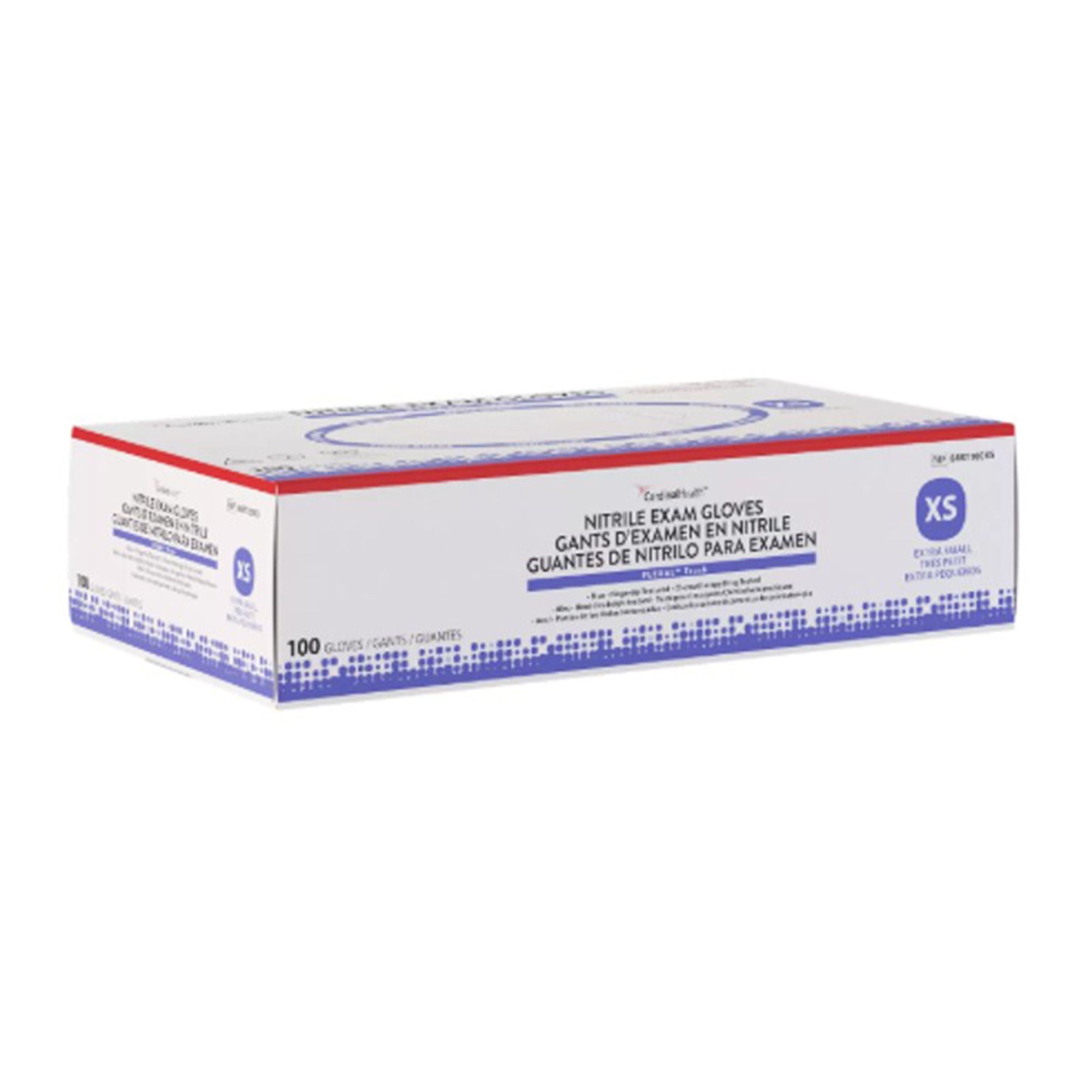 Cardinal - 88RT100XS Exam Glove FLEXAL™ Touch X-Small 100 per Box NonSterile Nitrile Standard Cuff Length Textured Fingertips Blue Chemo Tested