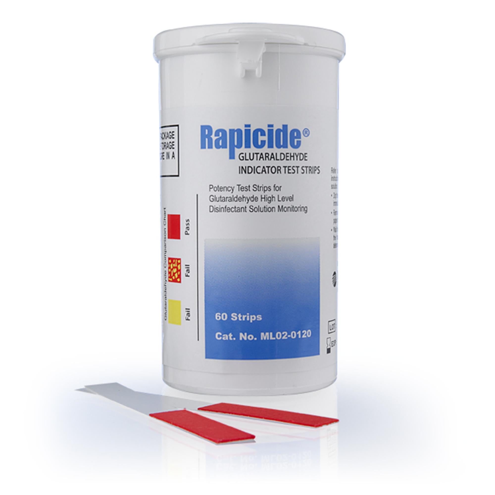 Steris - ML020120 Glutaraldehyde Concentration Indicator Rapicide® RTU Liquid 60 Test Strips Bottle Reusable