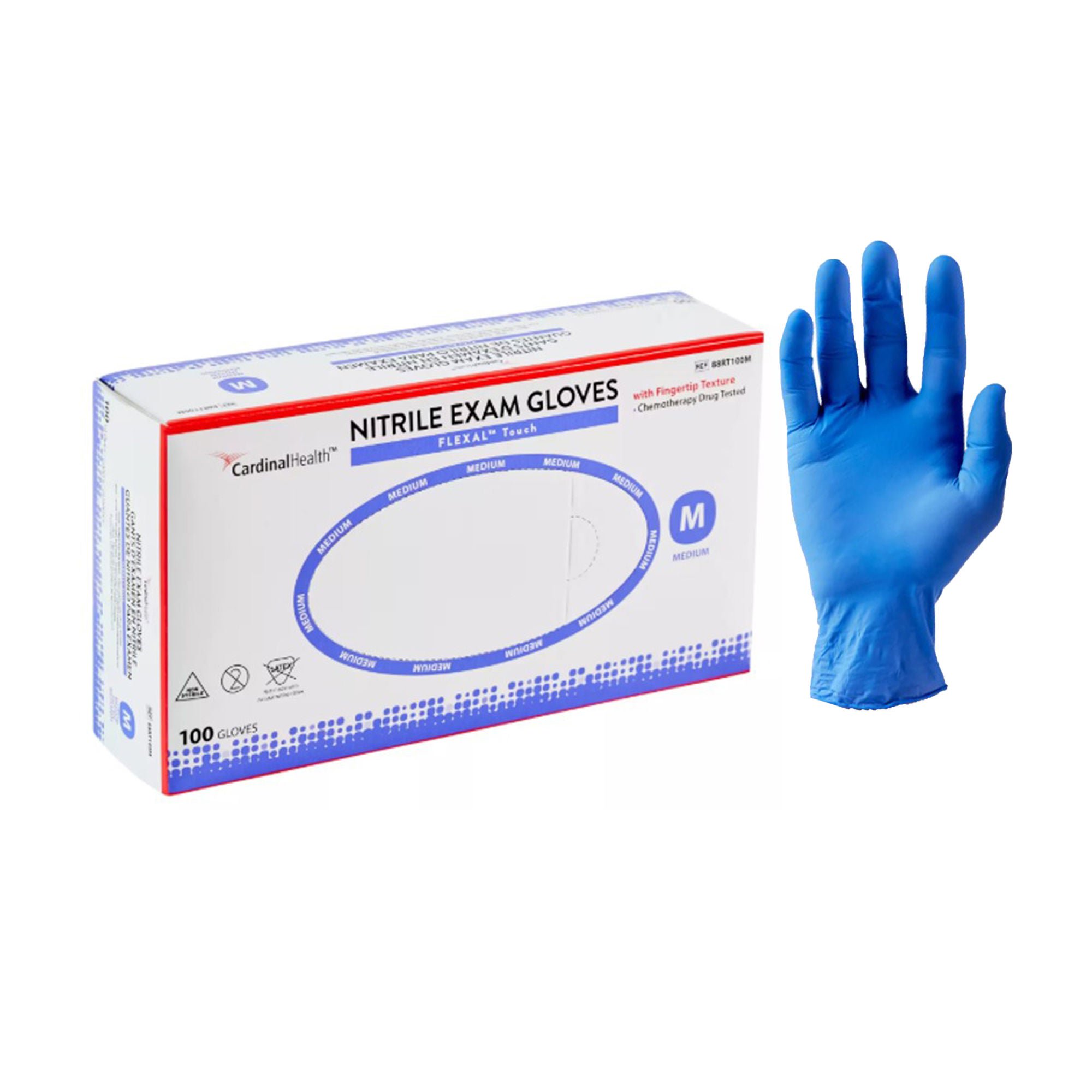 Cardinal - 88RT100M Flexal™ Touch Nitrile Exam Glove, Medium, Blue