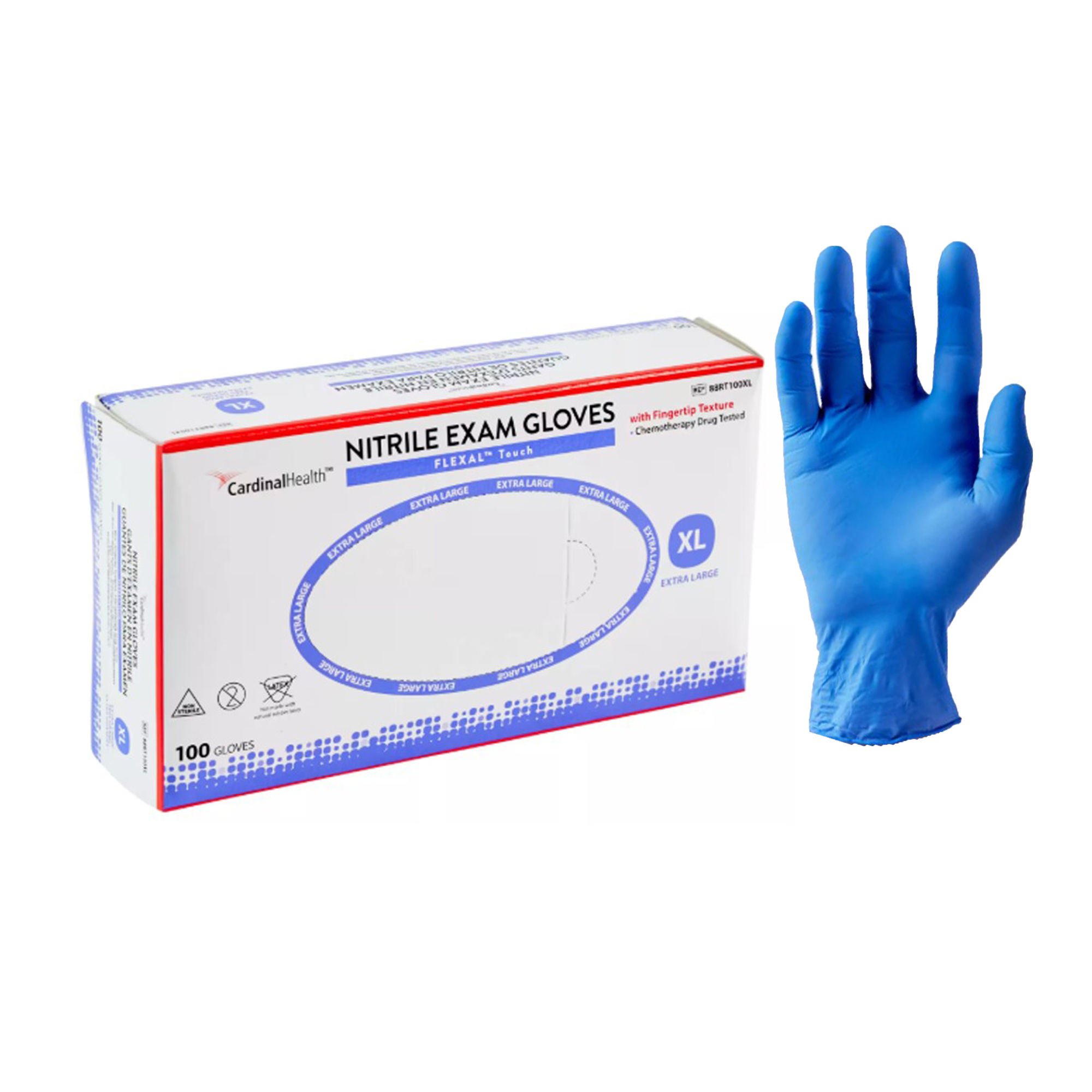 Cardinal - 88RT100XL Flexal™ Touch Nitrile Exam Glove, X-Large, Blue