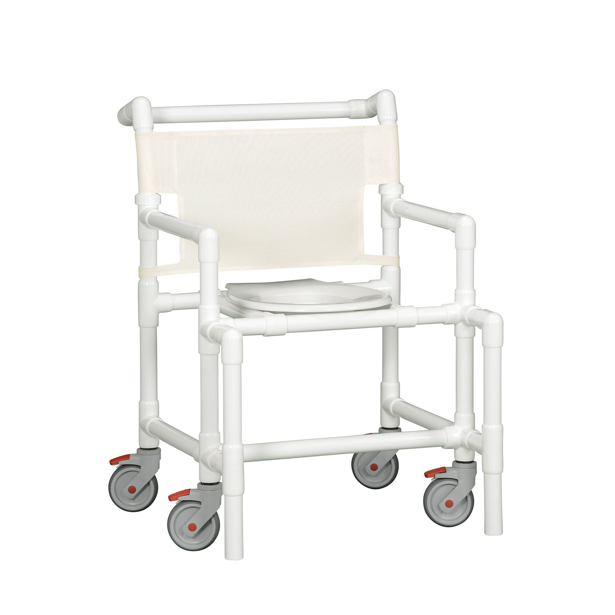 IPU - KD SC9200 OS Commode / Shower Chair Fixed Arms PVC Frame Mesh Backrest 28-1/4 Inch Seat Width 450 lbs. Weight Capacity