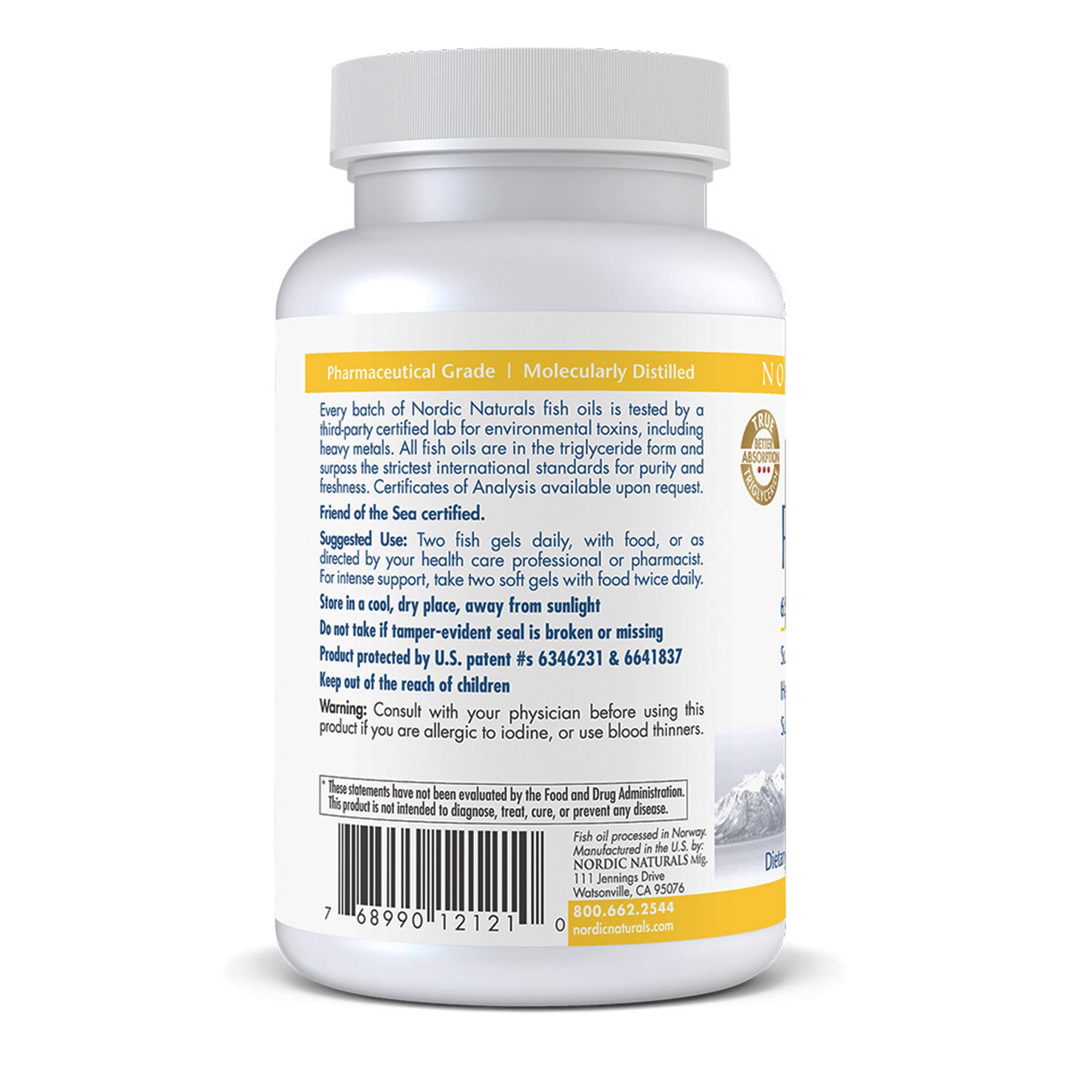 Nordic Naturals Inc 12120 - Nordic Naturals® ProOmega EPA/DHA Dietary Supplement - 1/Bottle, 12/Case