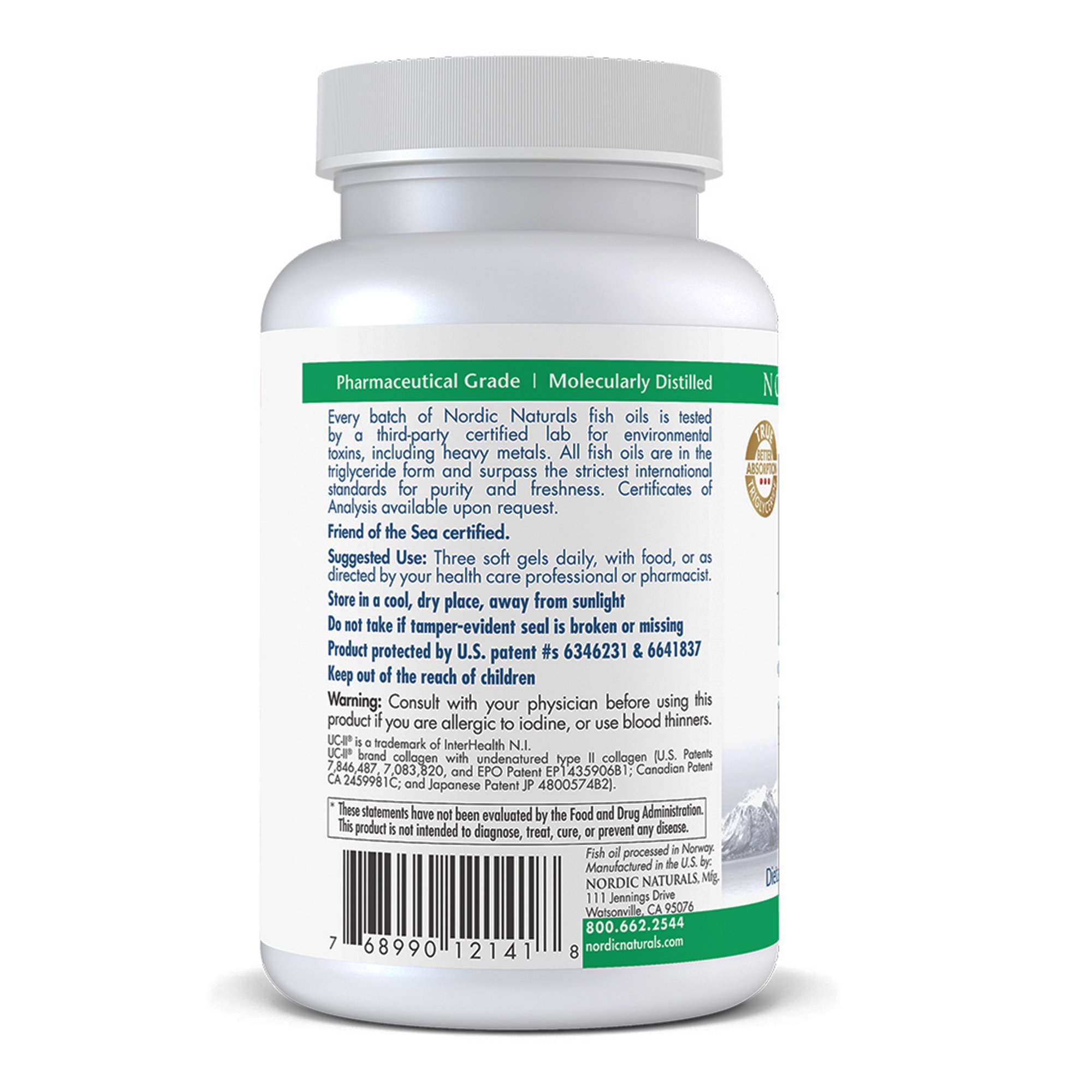 Nordic Naturals Inc 12141 - Nordic Naturals® Joint Support Omega Blend Fish Oil Supplement - 1/Bottle, 12/Case